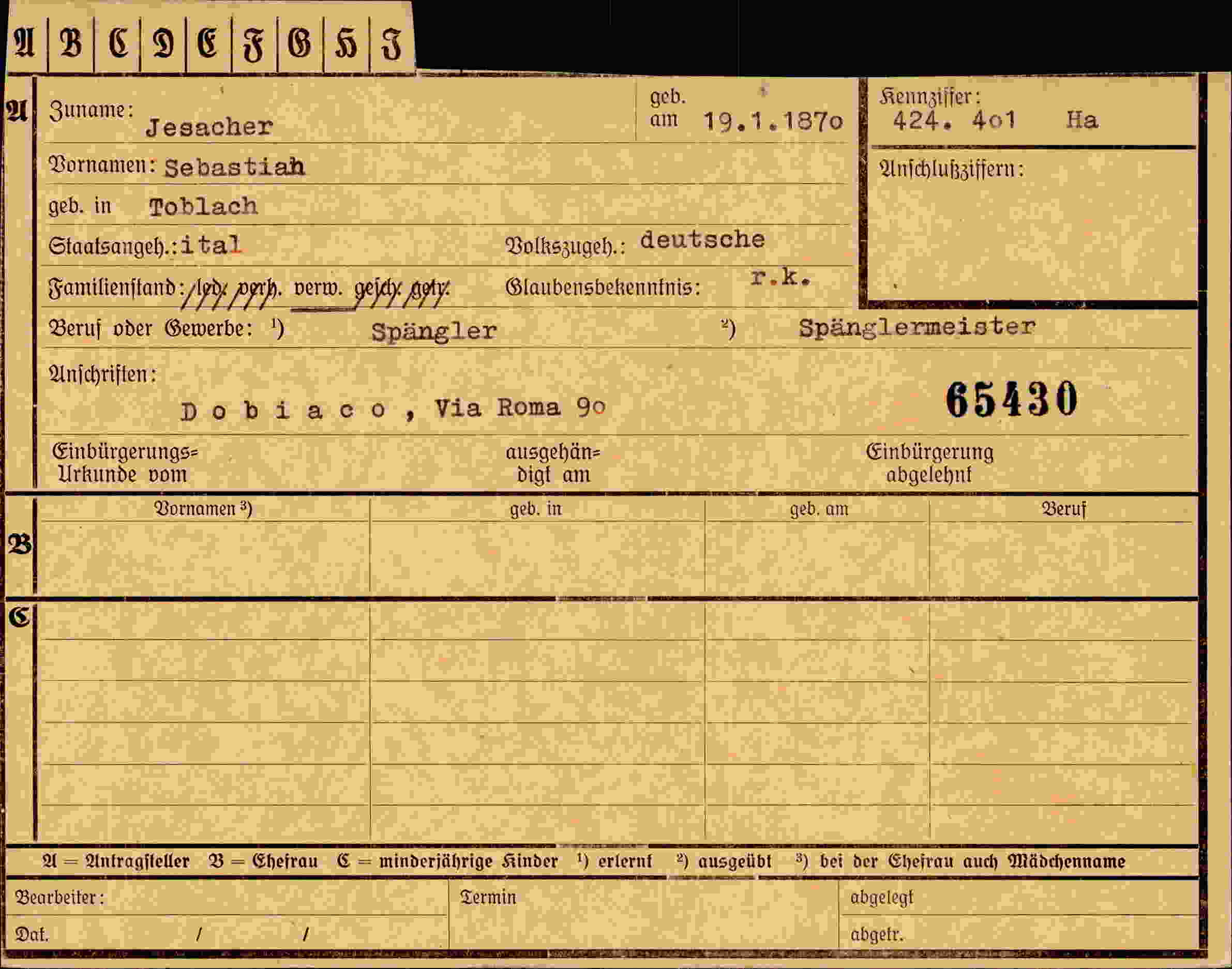 Dokument für Sebastian Jesacher