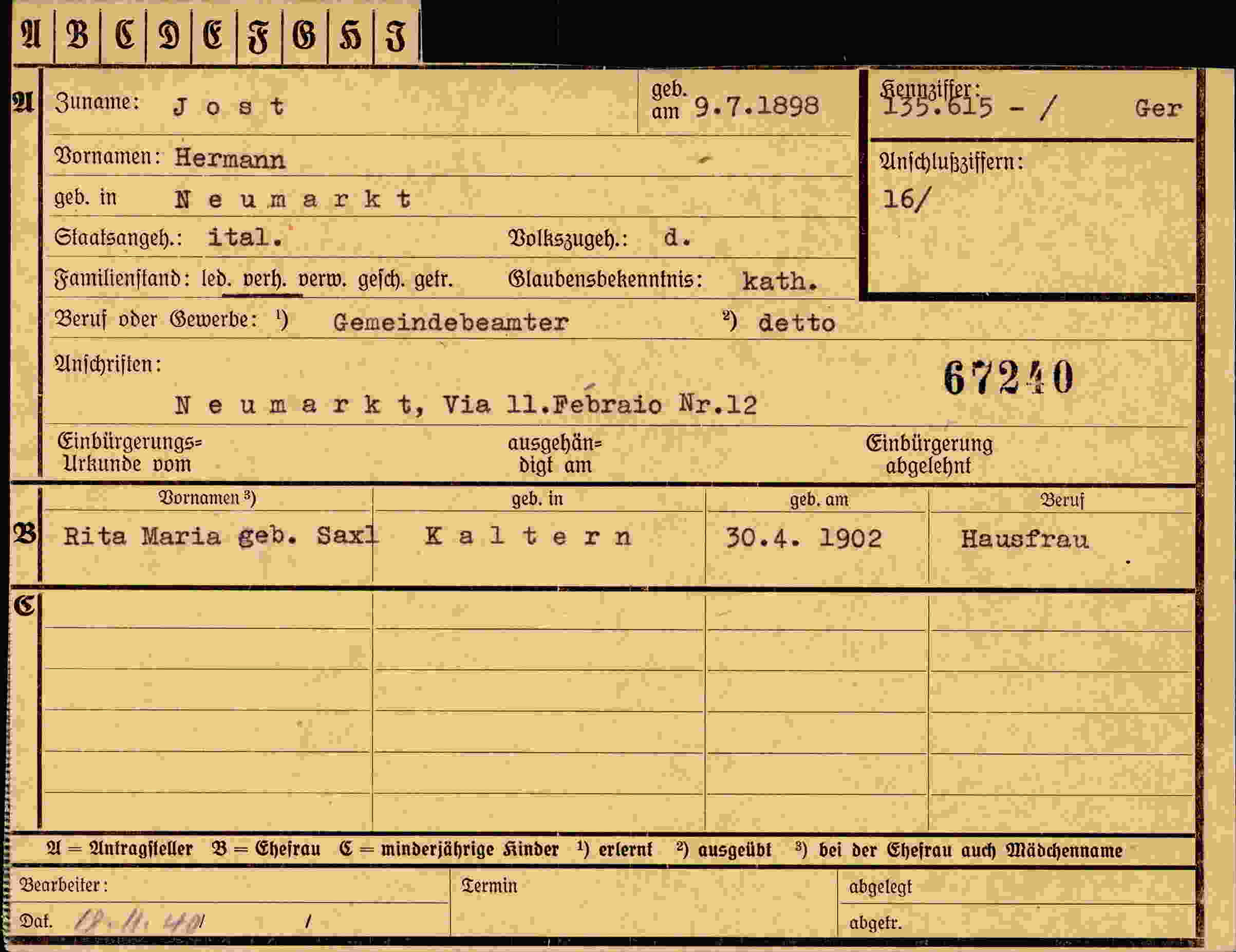 Dokument für Hermann Jost