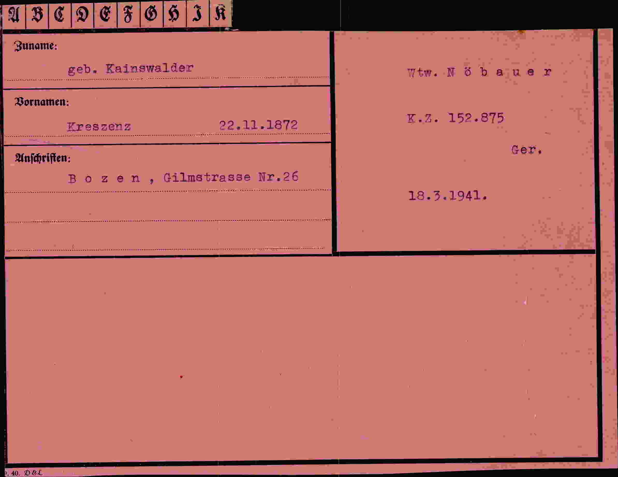 Dokument für de la Kainswalder
