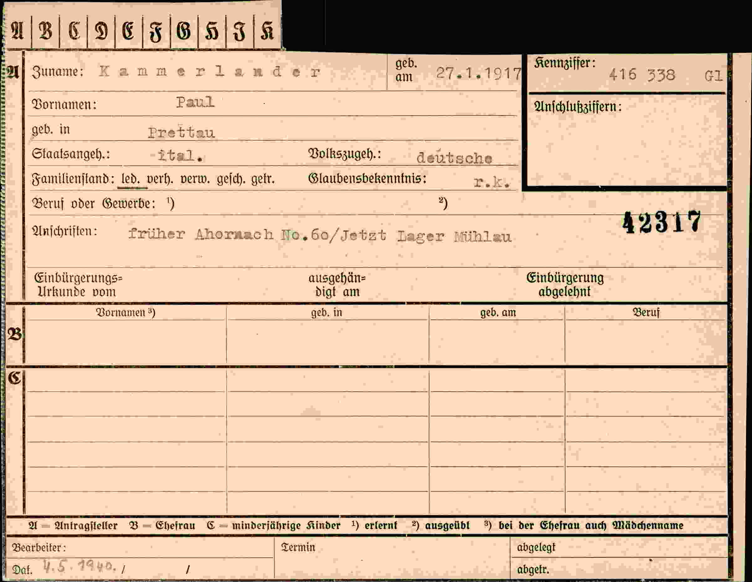 Dokument für Paul Kammerlander