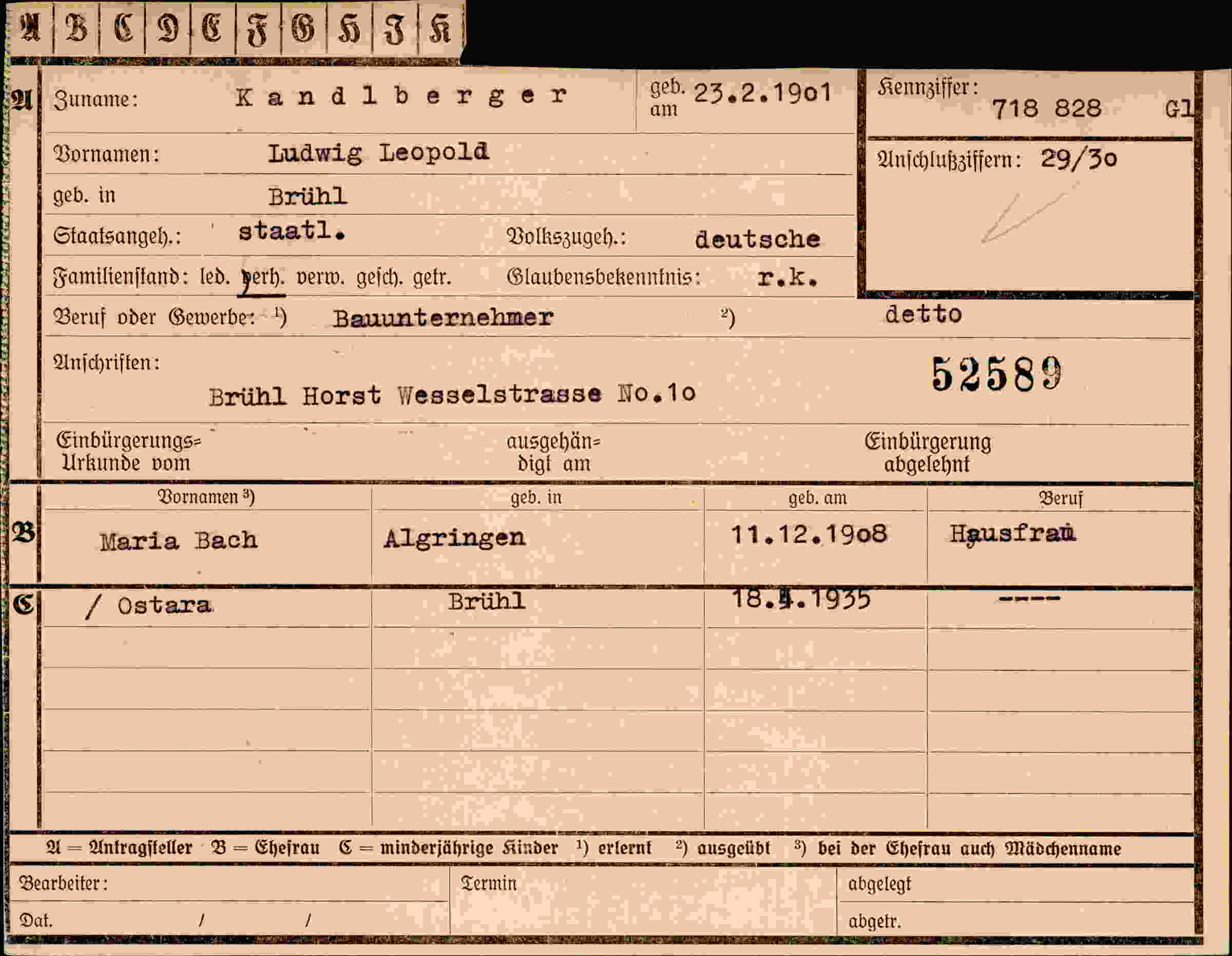 Dokument für Ludwig Leopold Kandlberger
