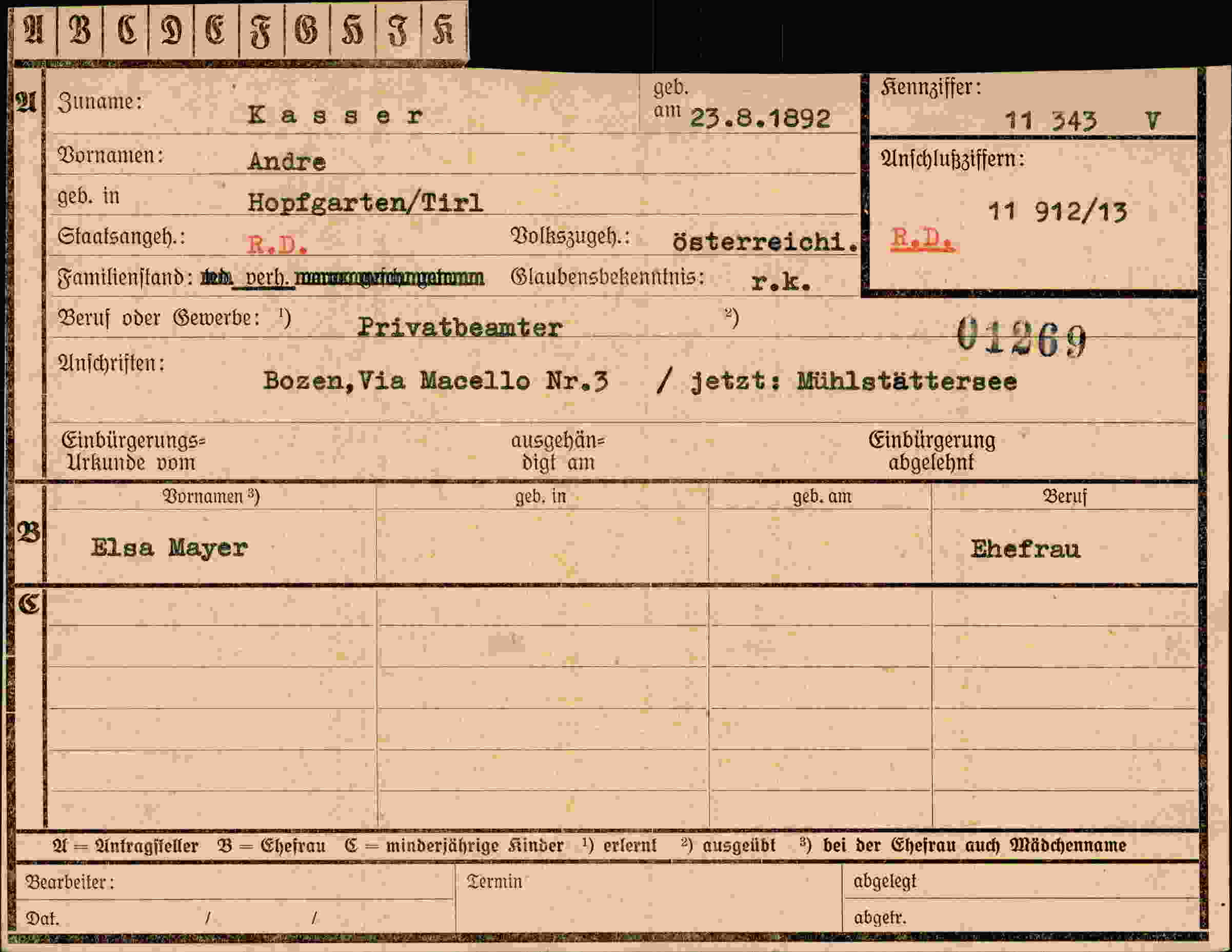 Dokument für Andre Kasser