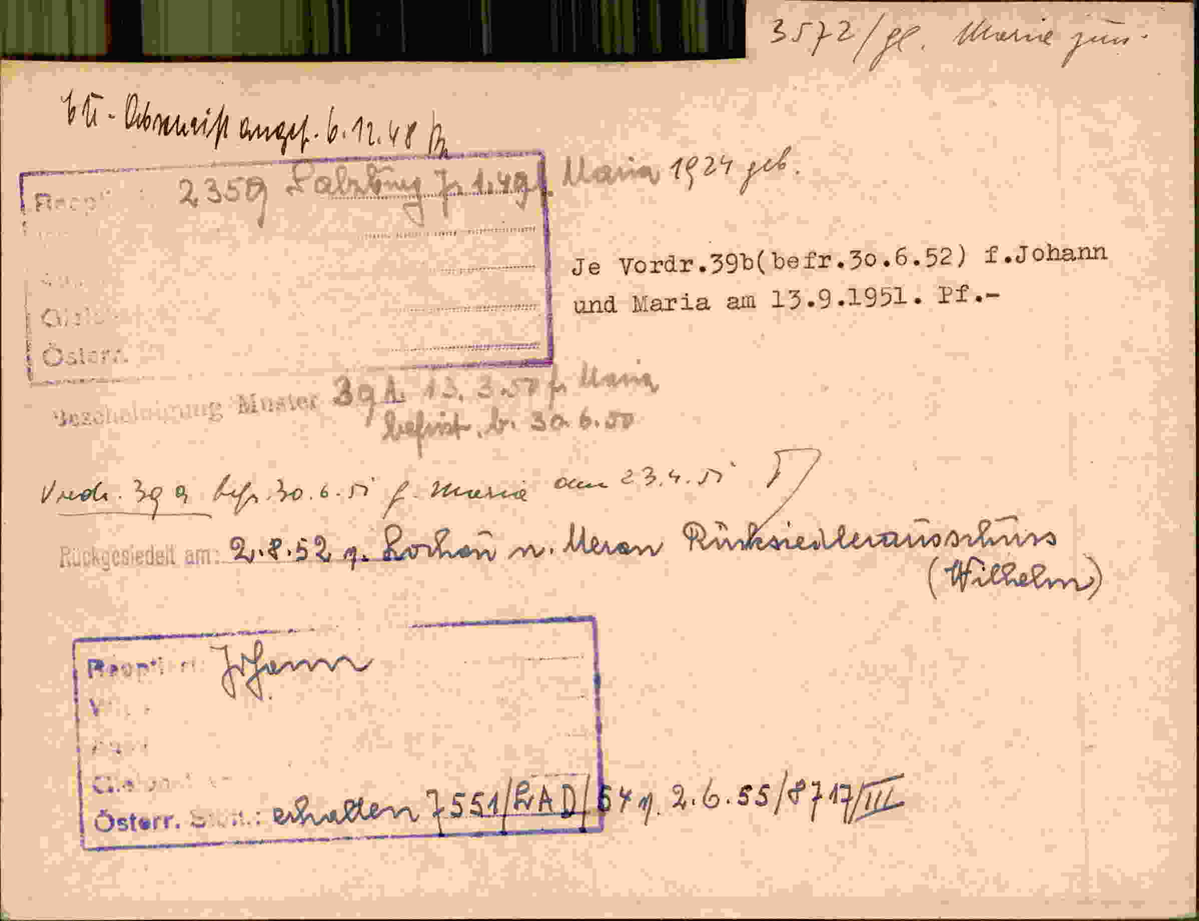 Rückseite des Dokuments