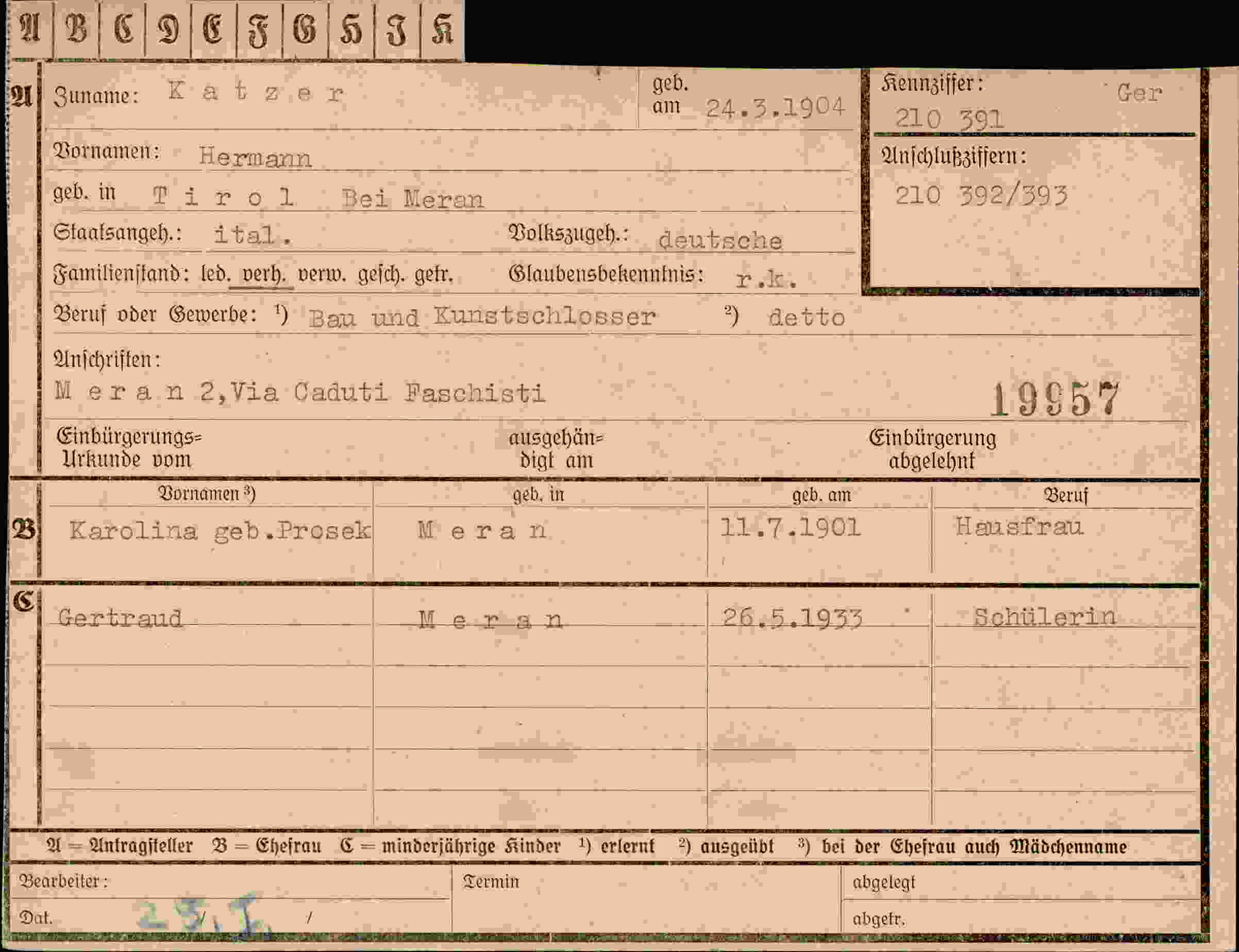 Dokument für Hermann Katzer