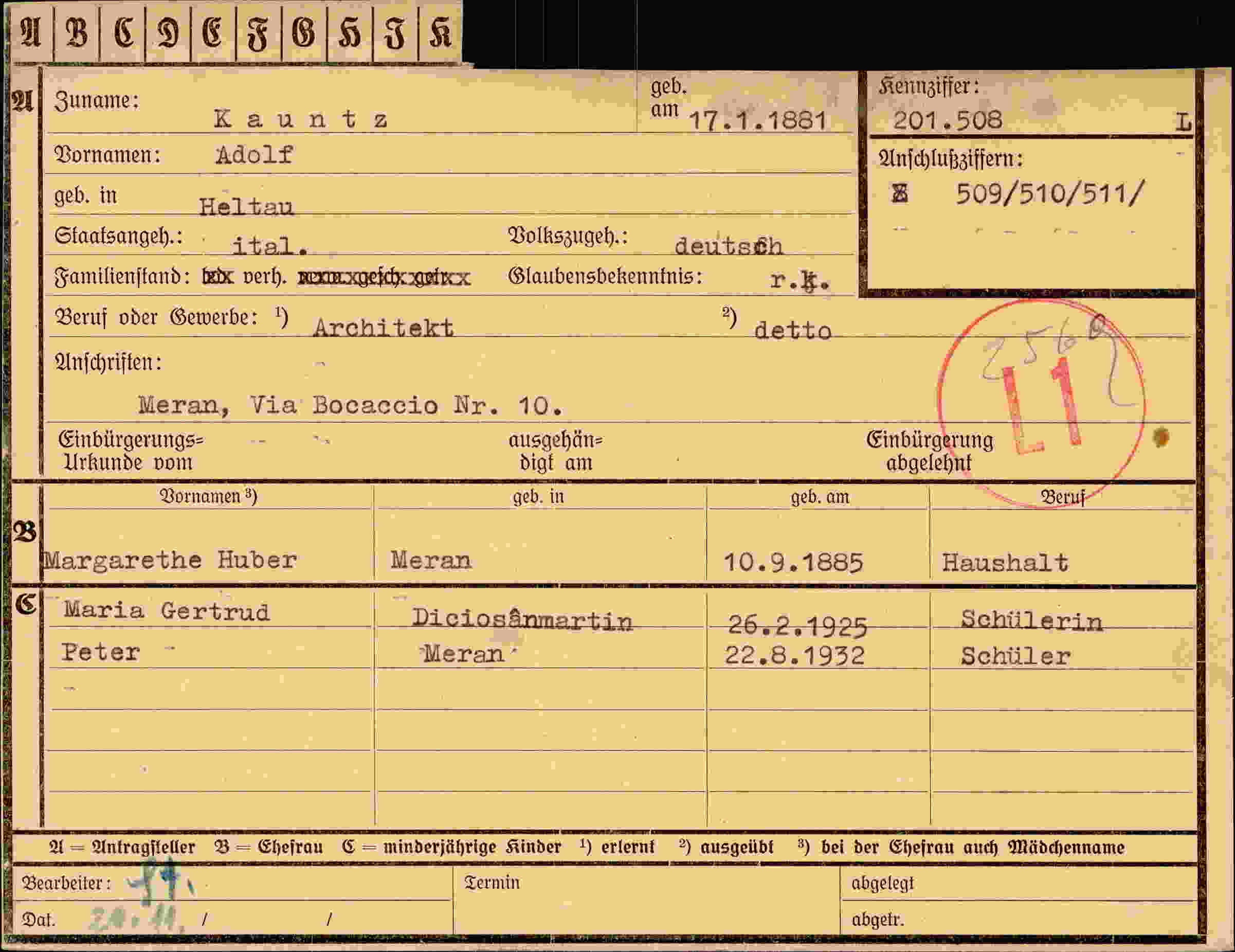 Dokument für Adolf Kauntz