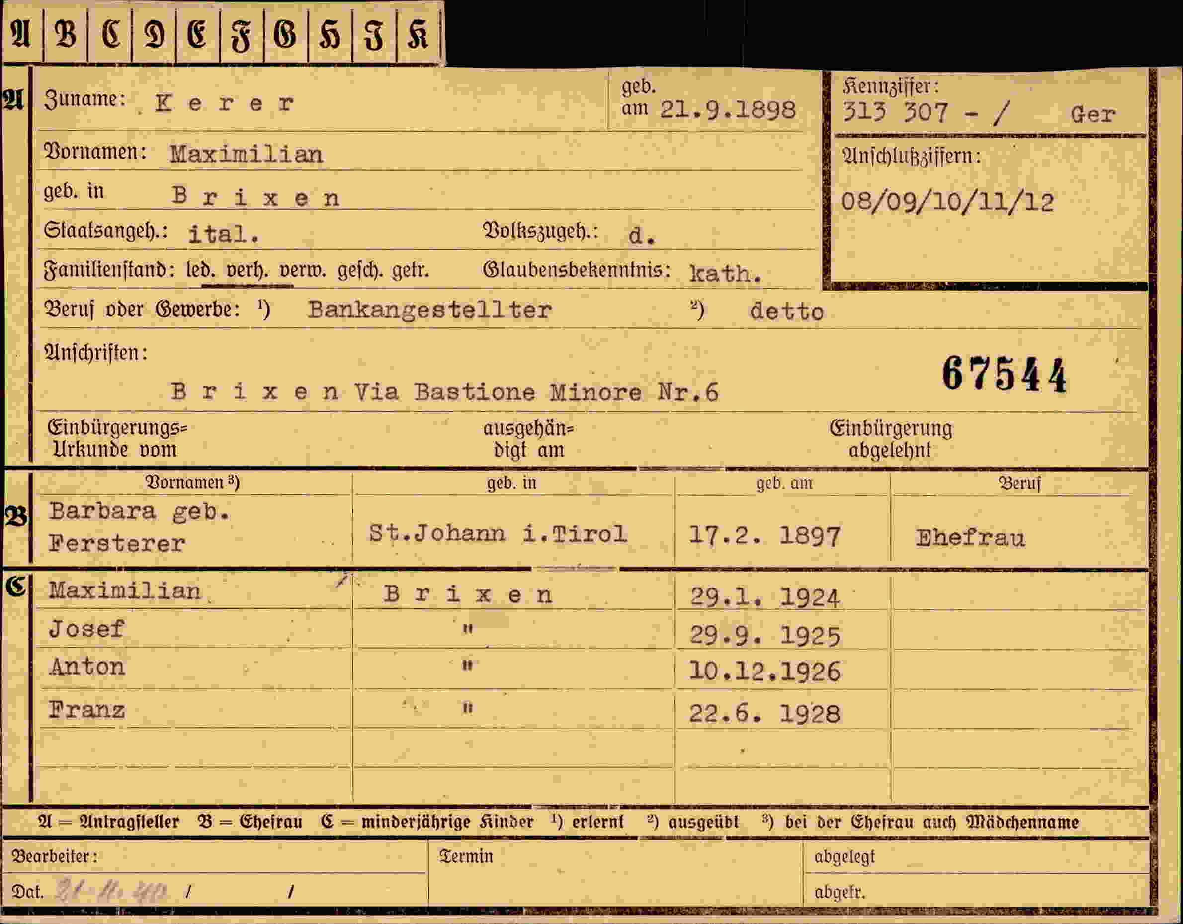 Dokument für Maximilian Kerer