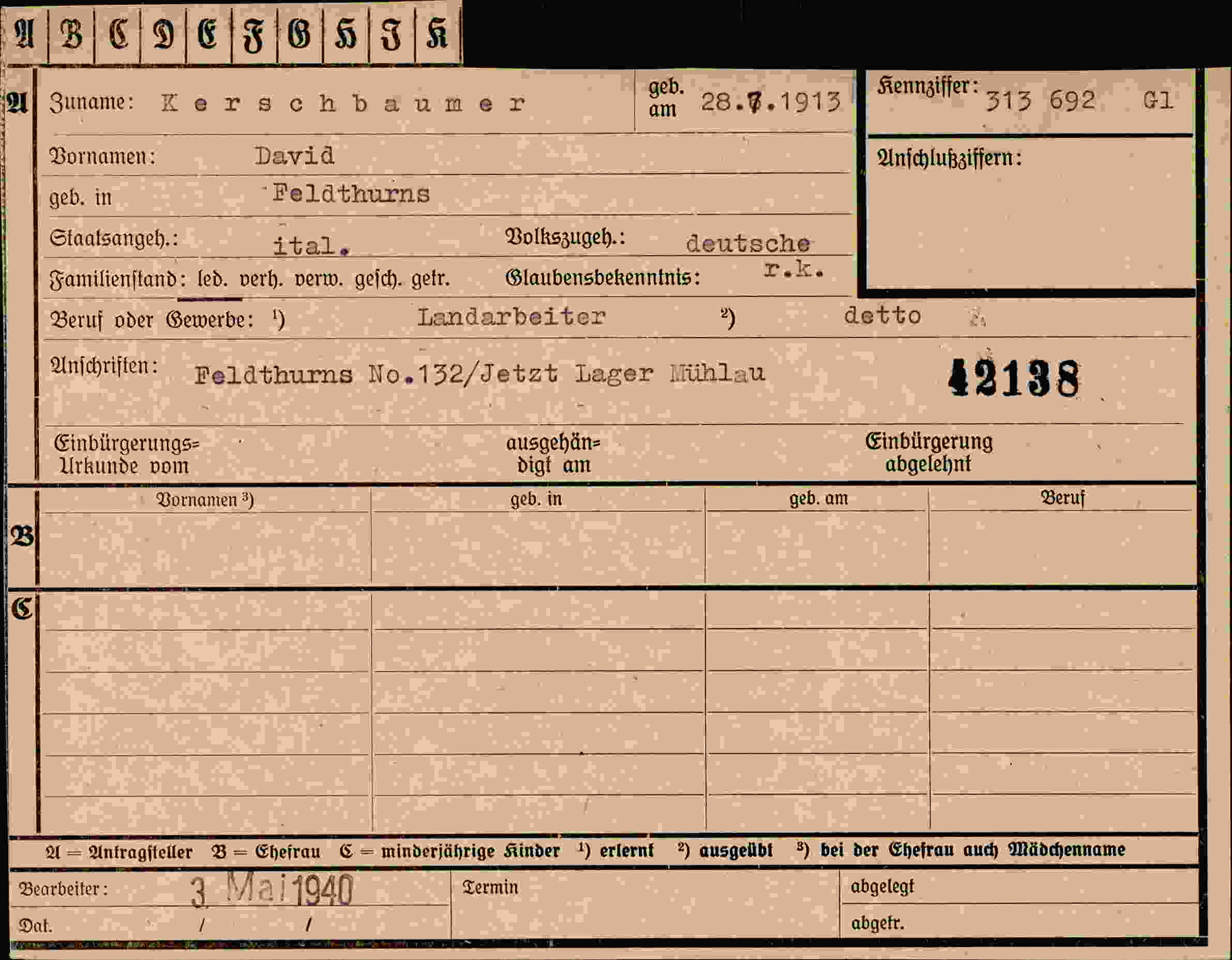 Dokument für David Kerschbaumer
