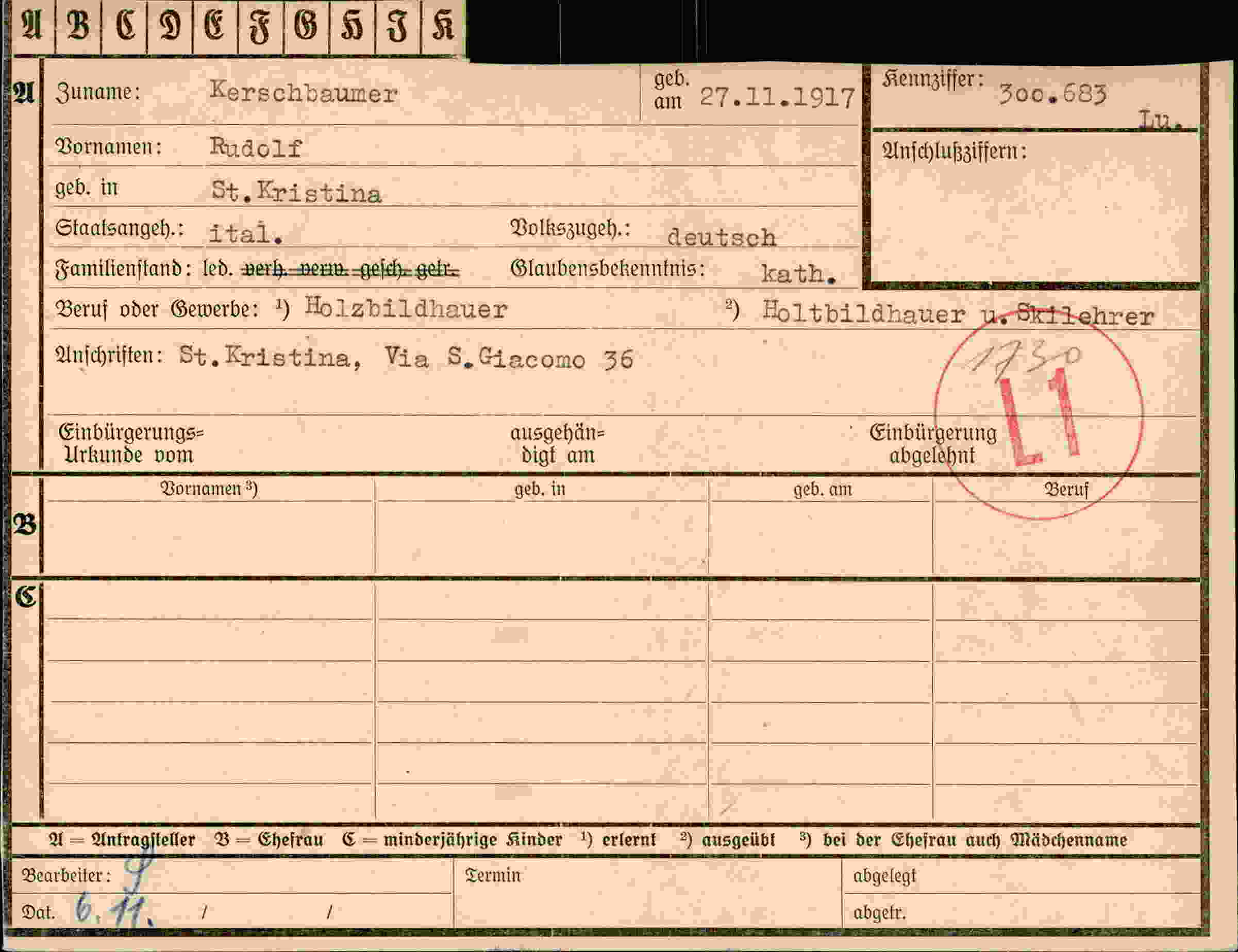 Dokument für Rudolf Kerschbaumer