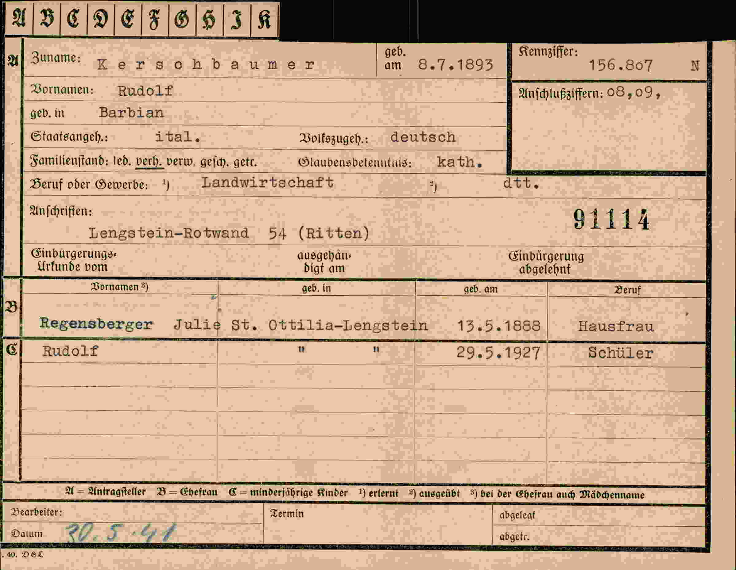 Dokument für Rudolf Kerschbaumer