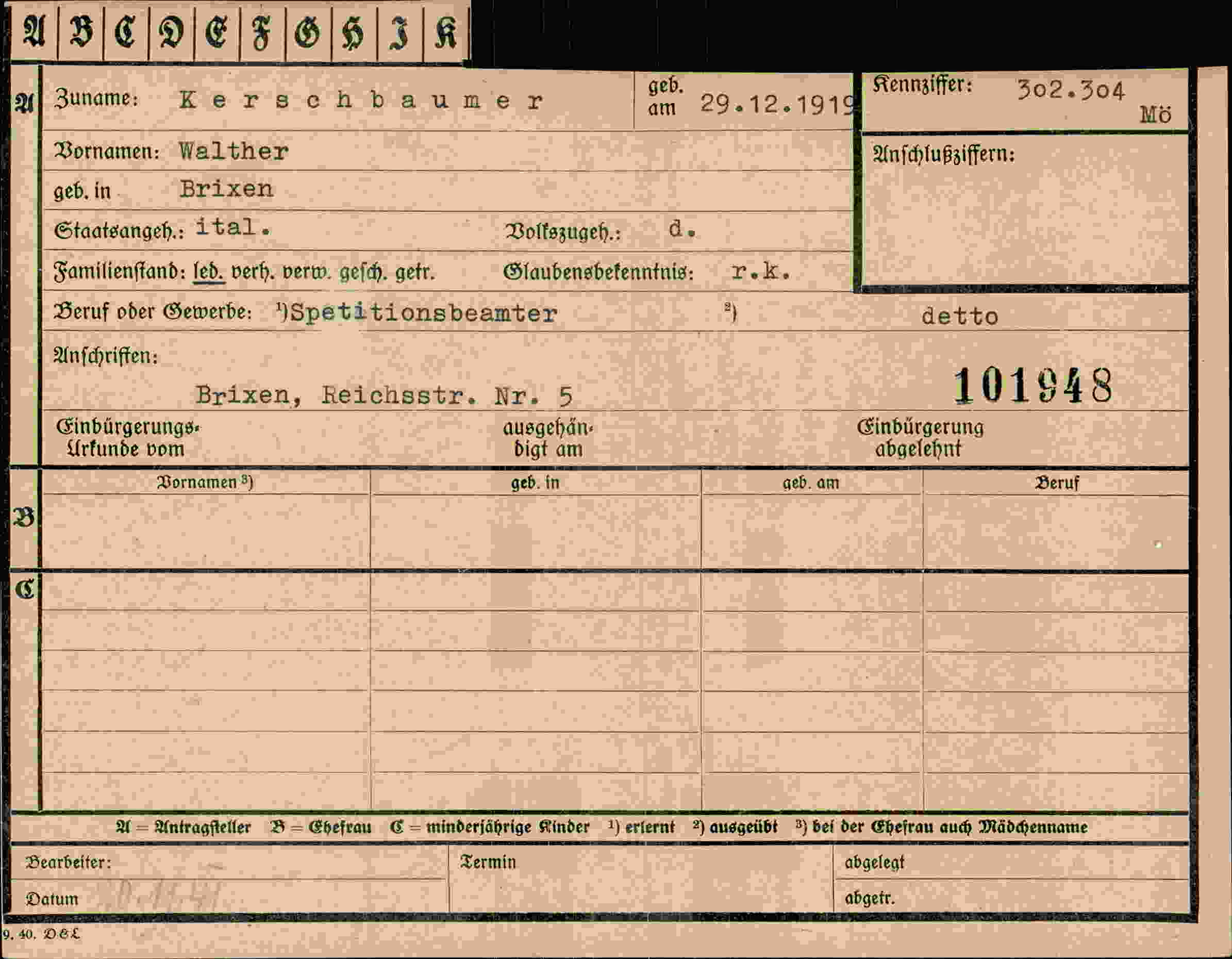 Dokument für Walther Gerschbaumer