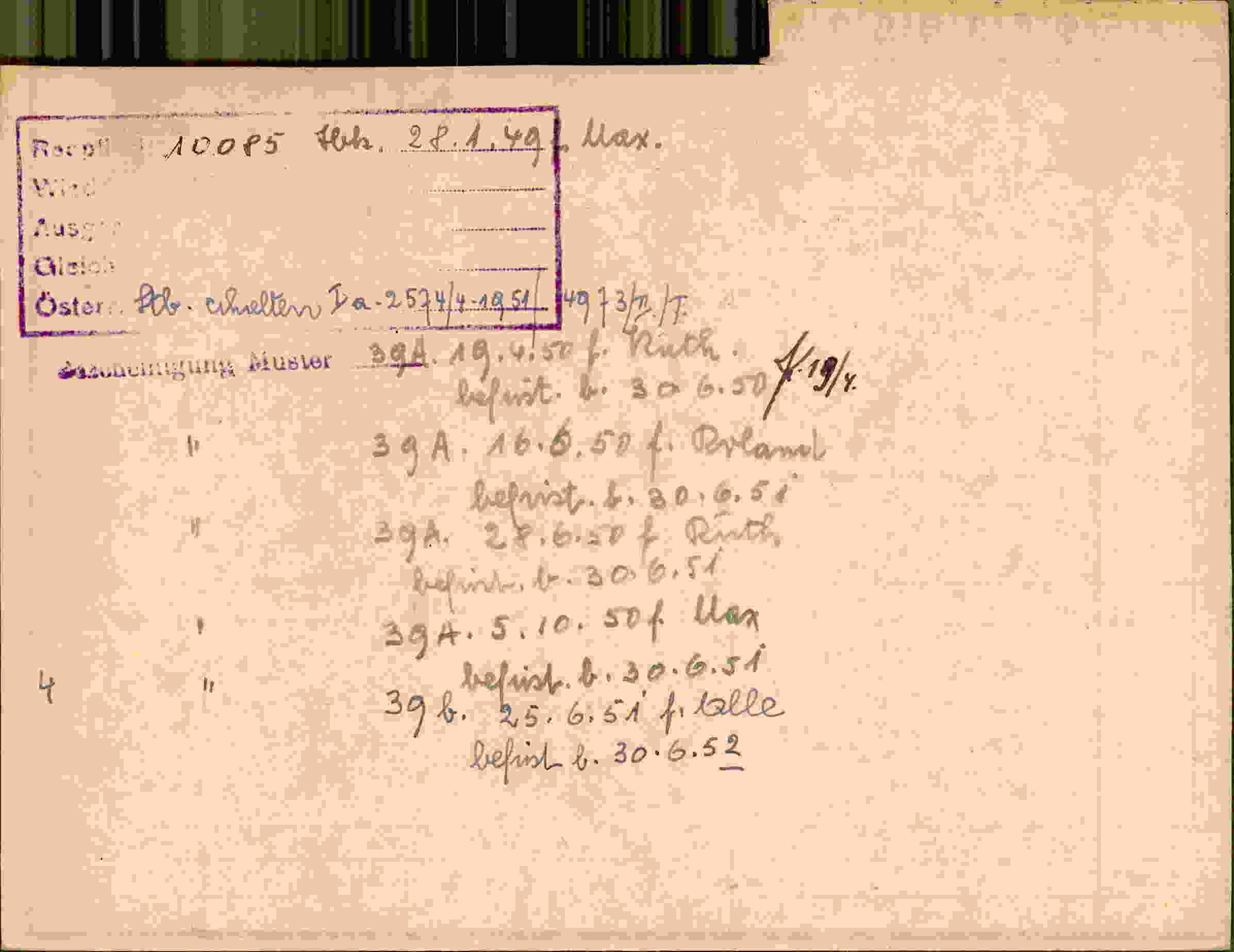 Rückseite des Dokuments