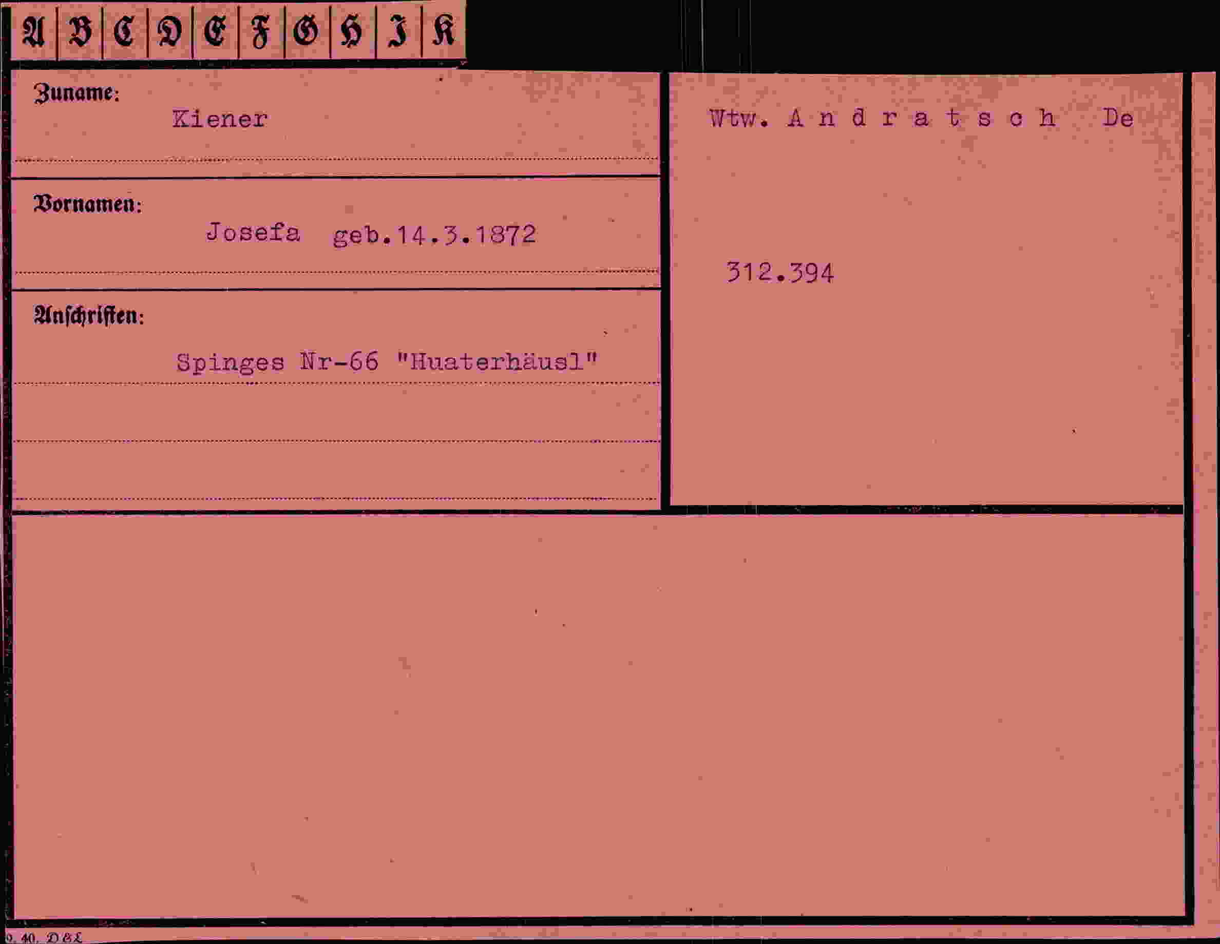 Vorderseite des Dokuments