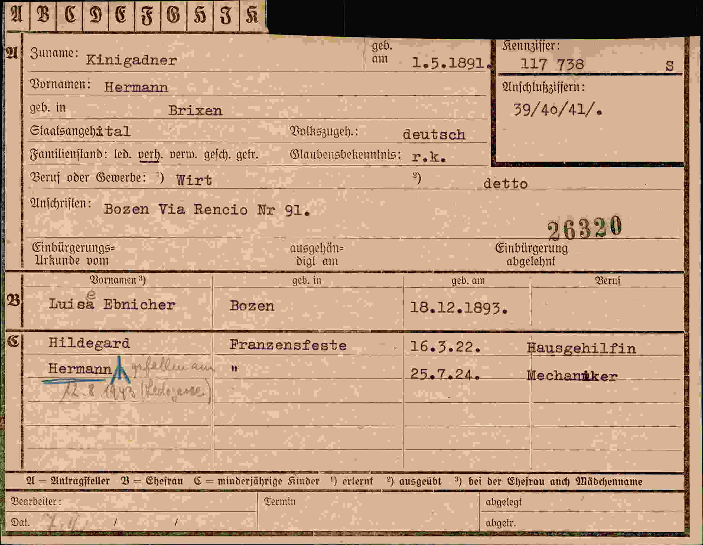 Dokument für Hermann Kinigadner