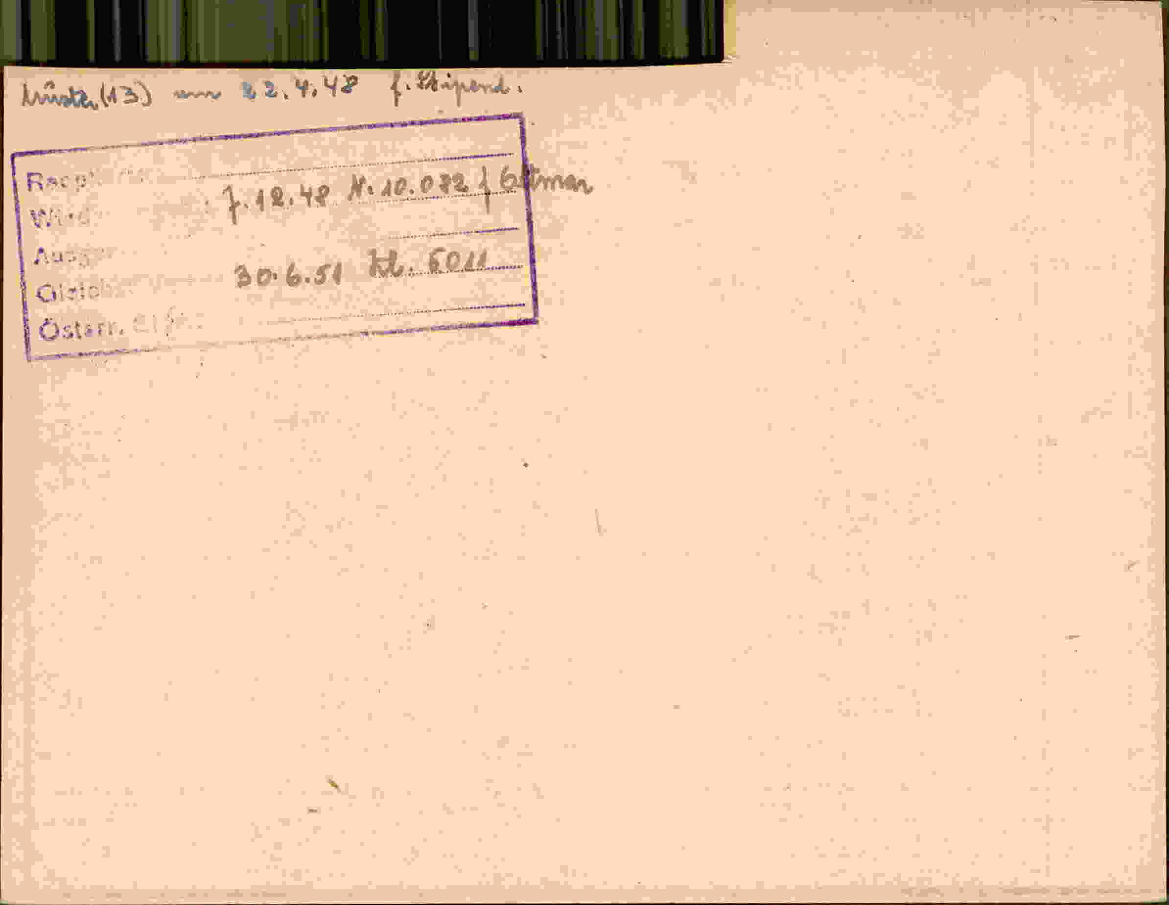 Rückseite des Dokuments