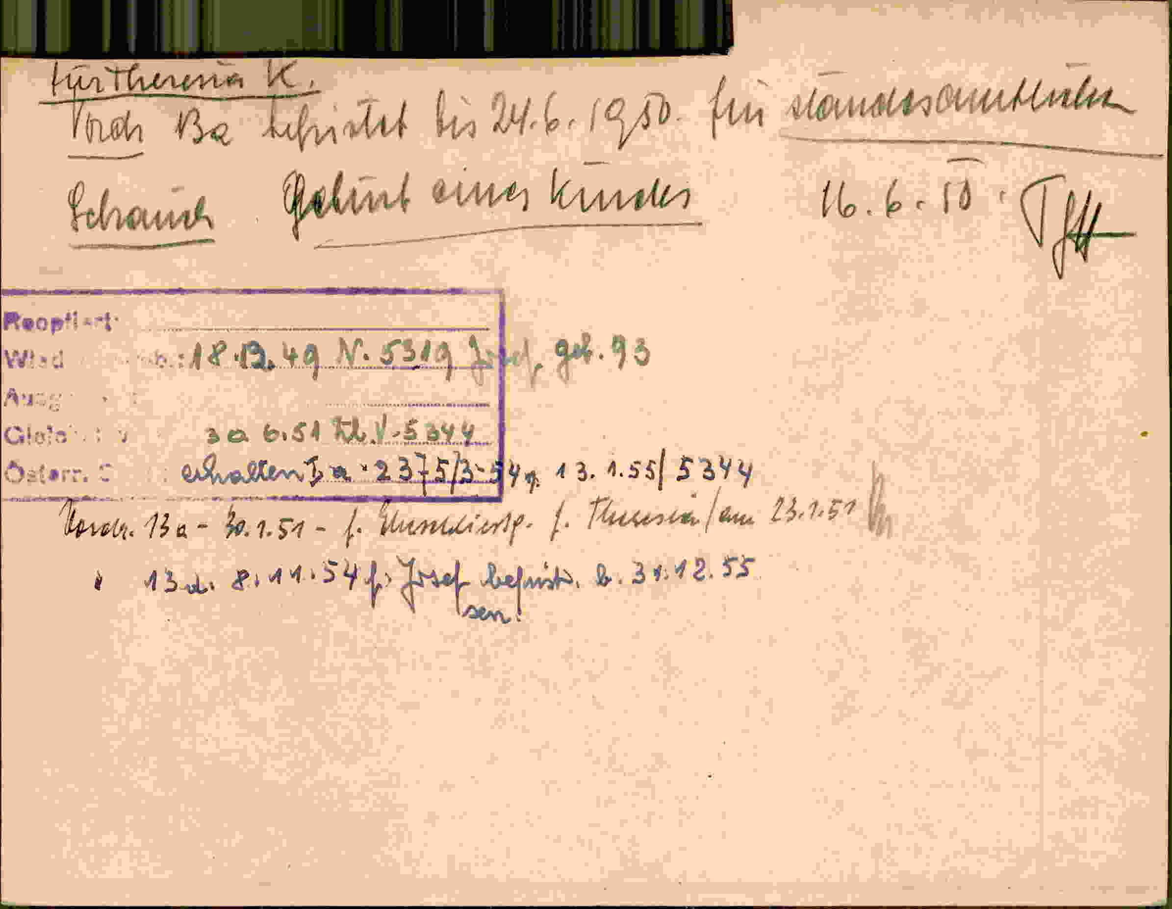 Rückseite des Dokuments