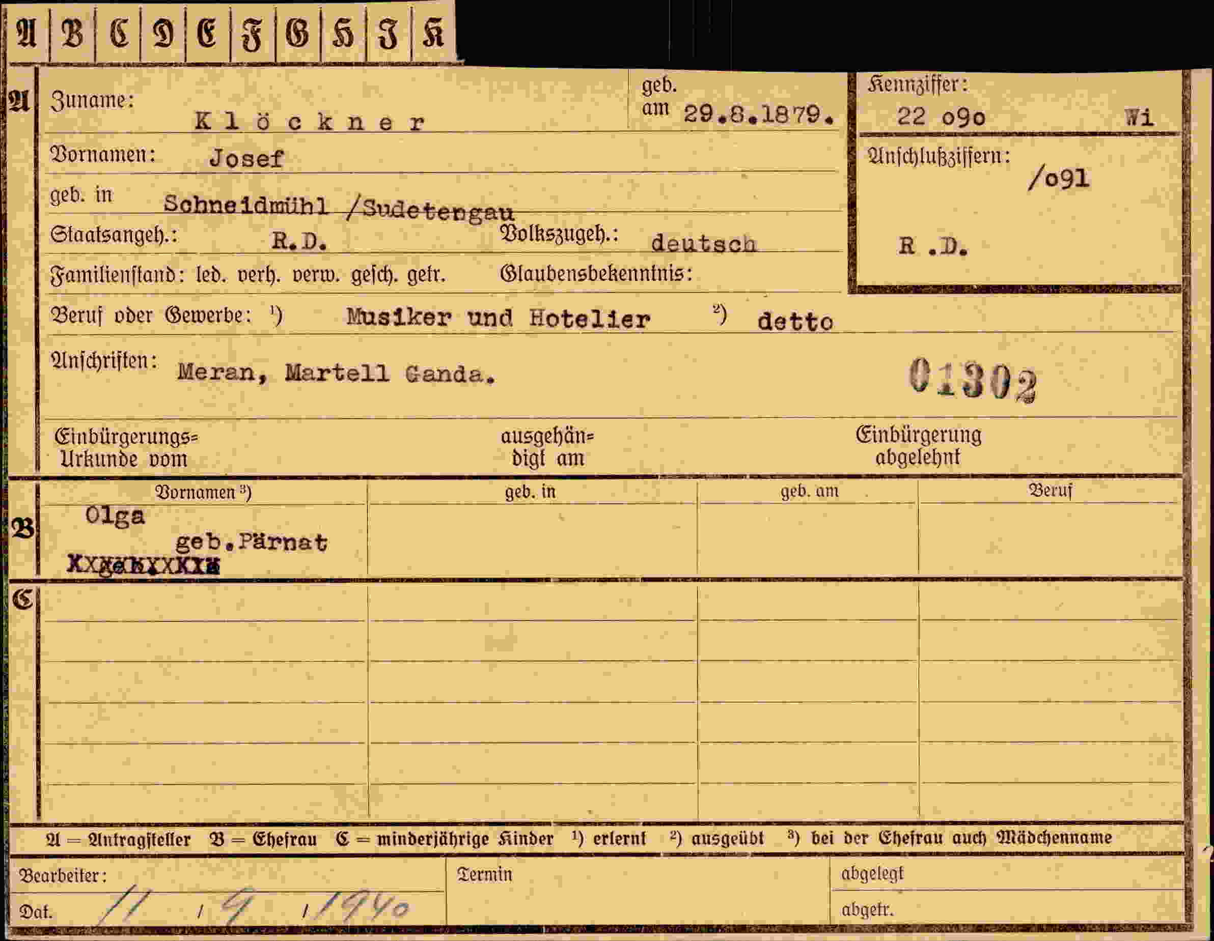 Dokument für Josef Klöckner
