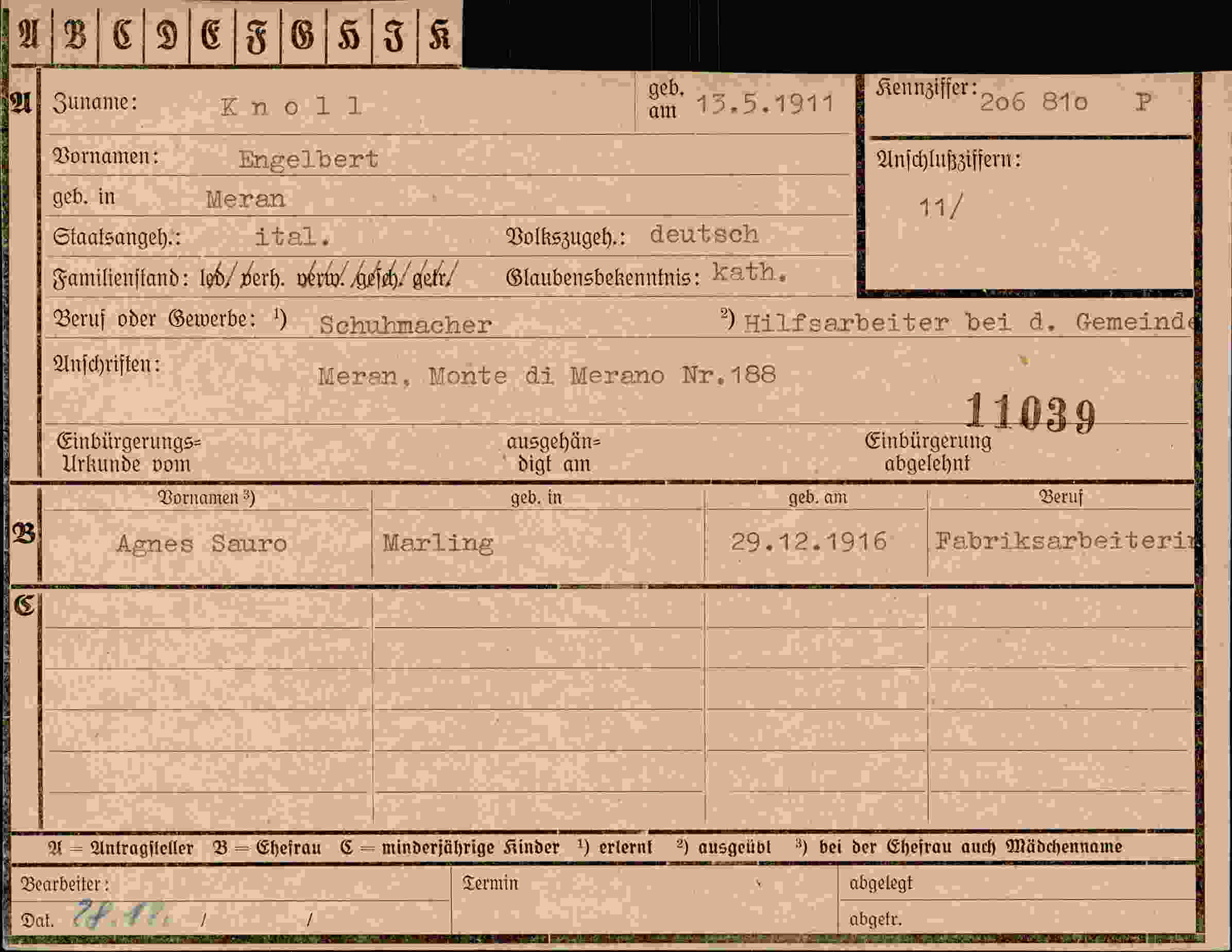 Vorderseite des Dokuments