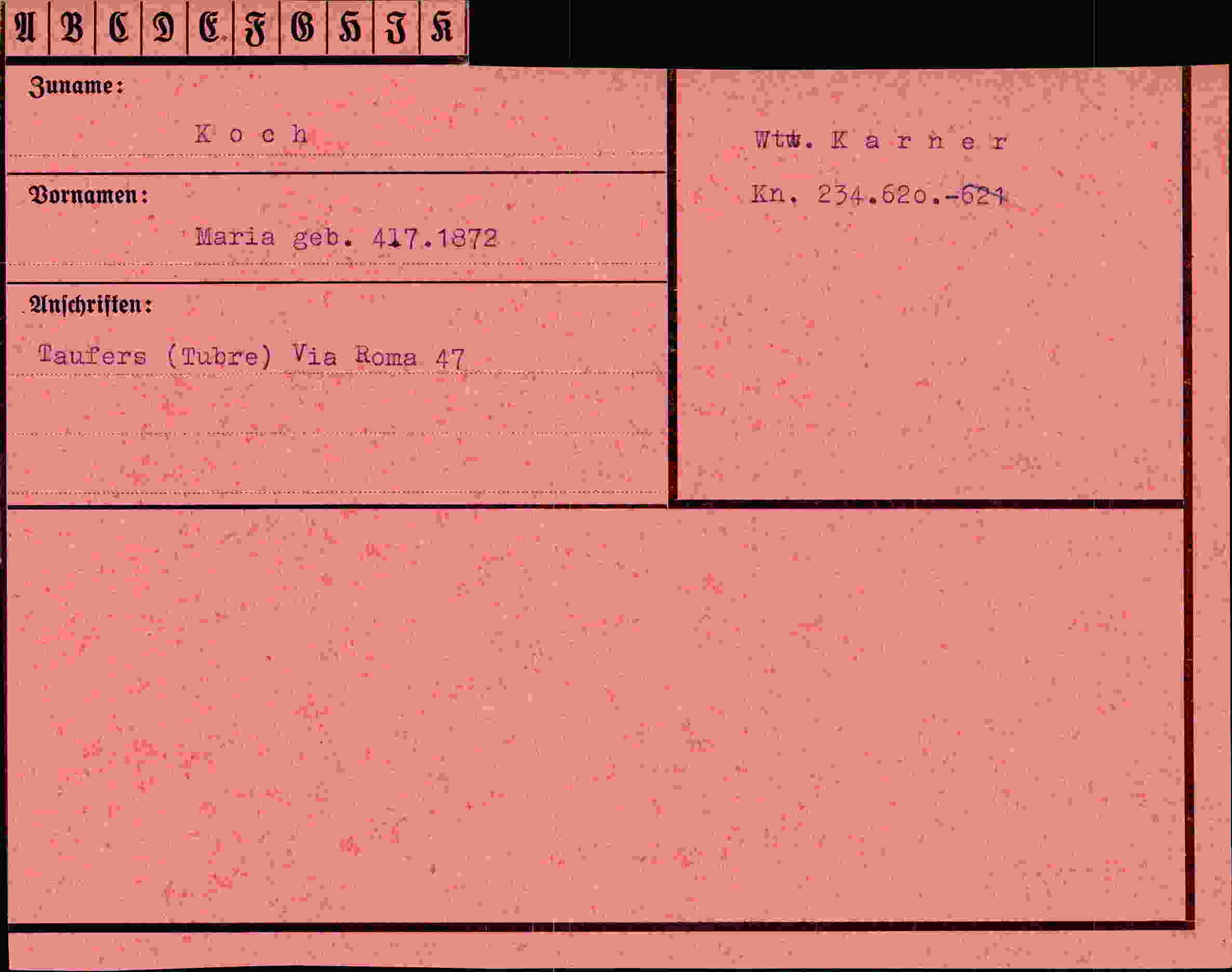 Vorderseite des Dokuments