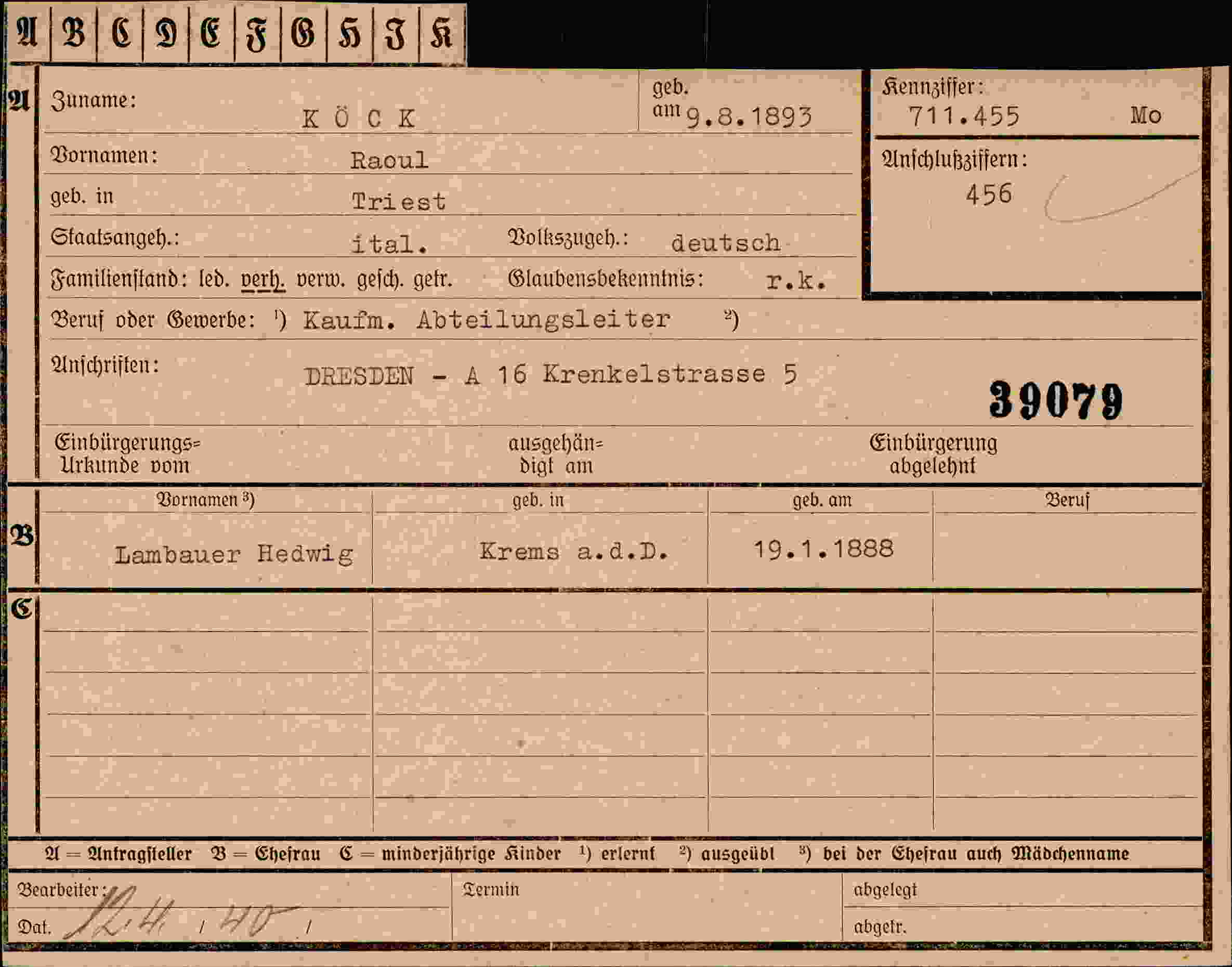 Dokument für Raoul Köck