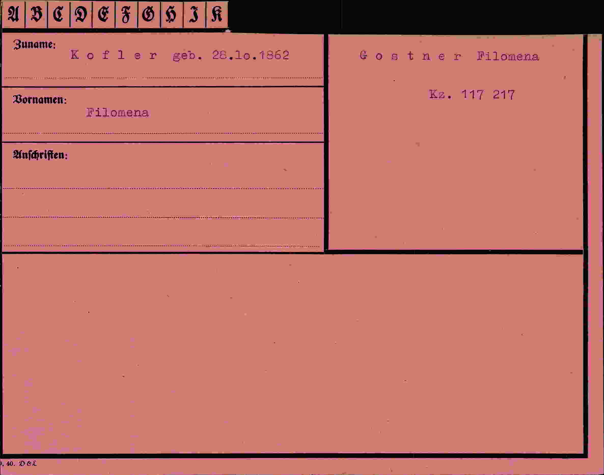 Vorderseite des Dokuments