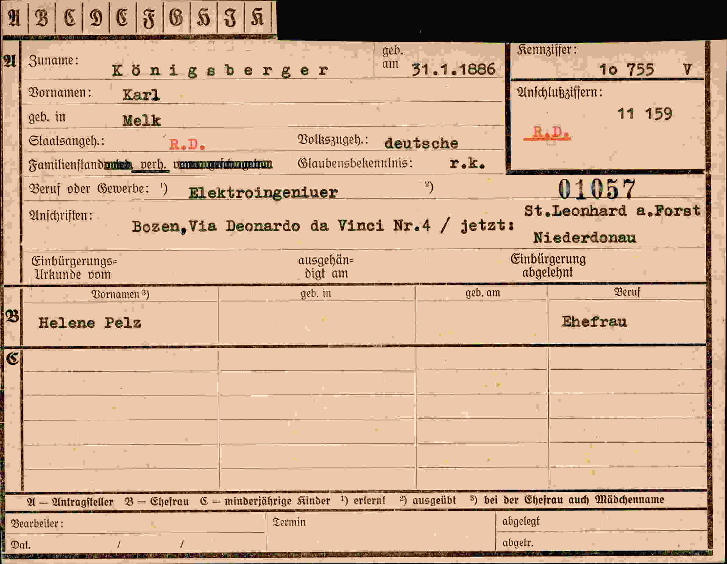 Dokument für Karl Königsberger