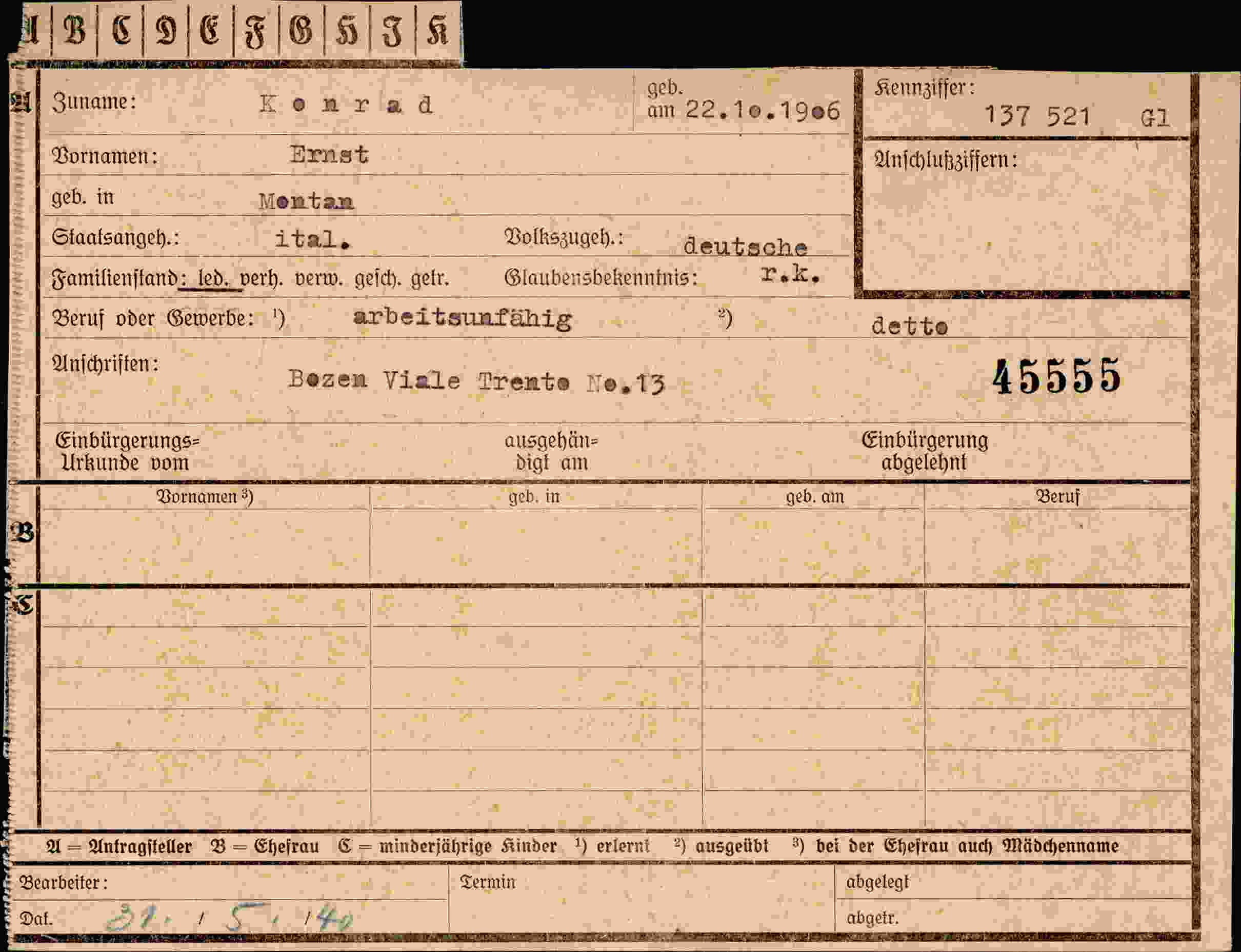 Dokument für Ernst Konrad