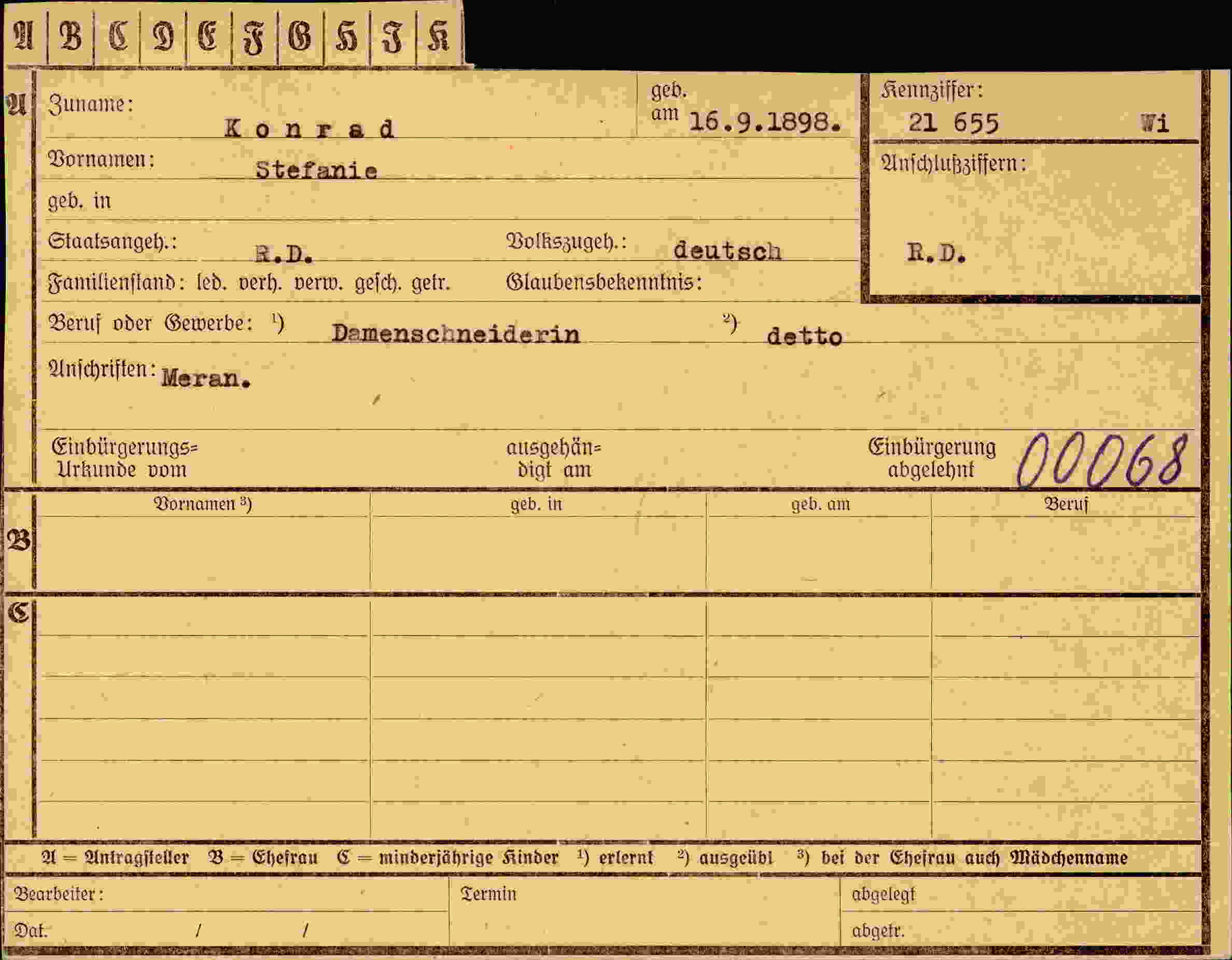 Vorderseite des Dokuments