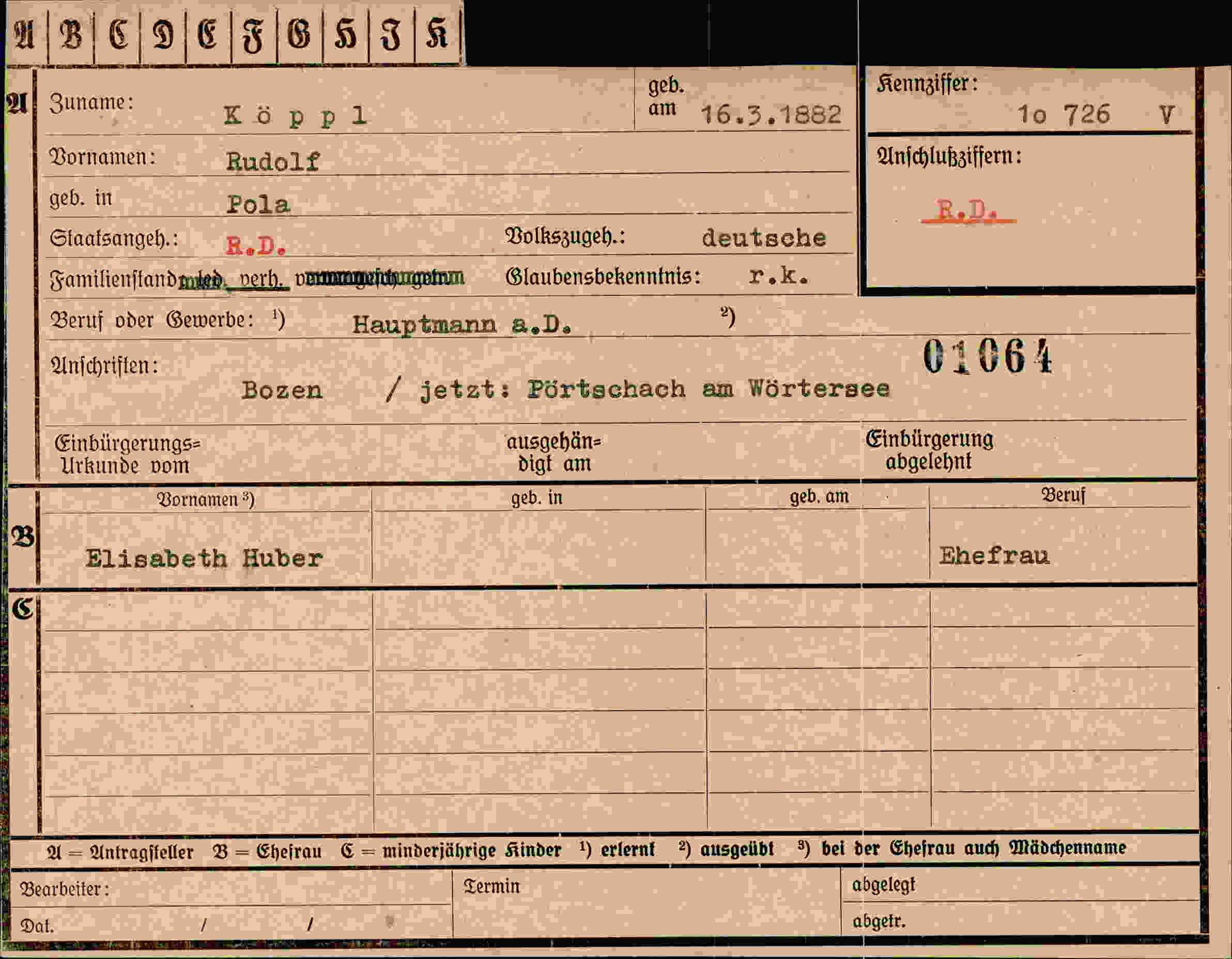 Dokument für Rudolf Köppl