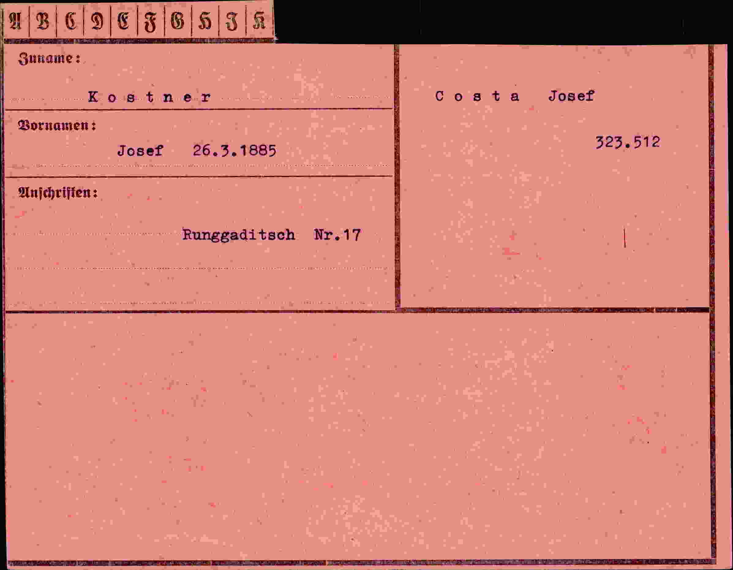 Vorderseite des Dokuments