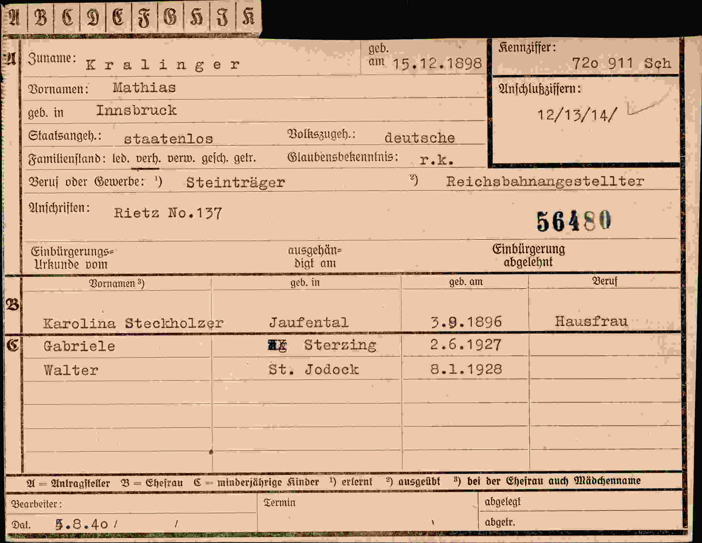 Dokument für Mathias Kralinger
