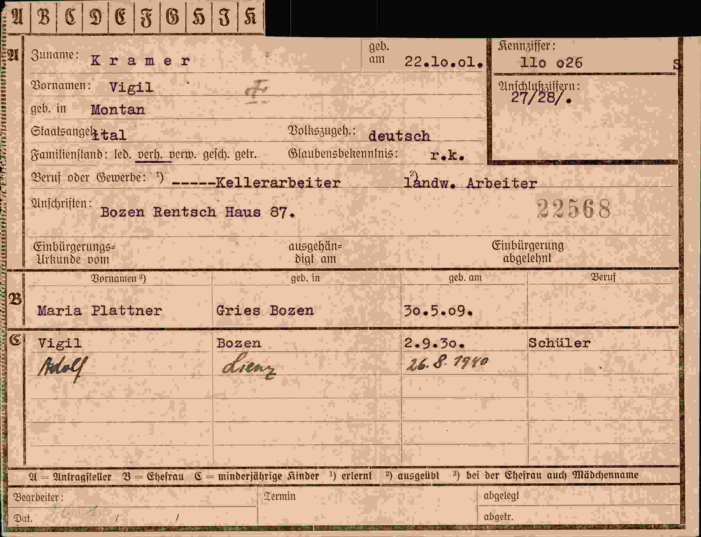 Dokument für Vigil Kramer