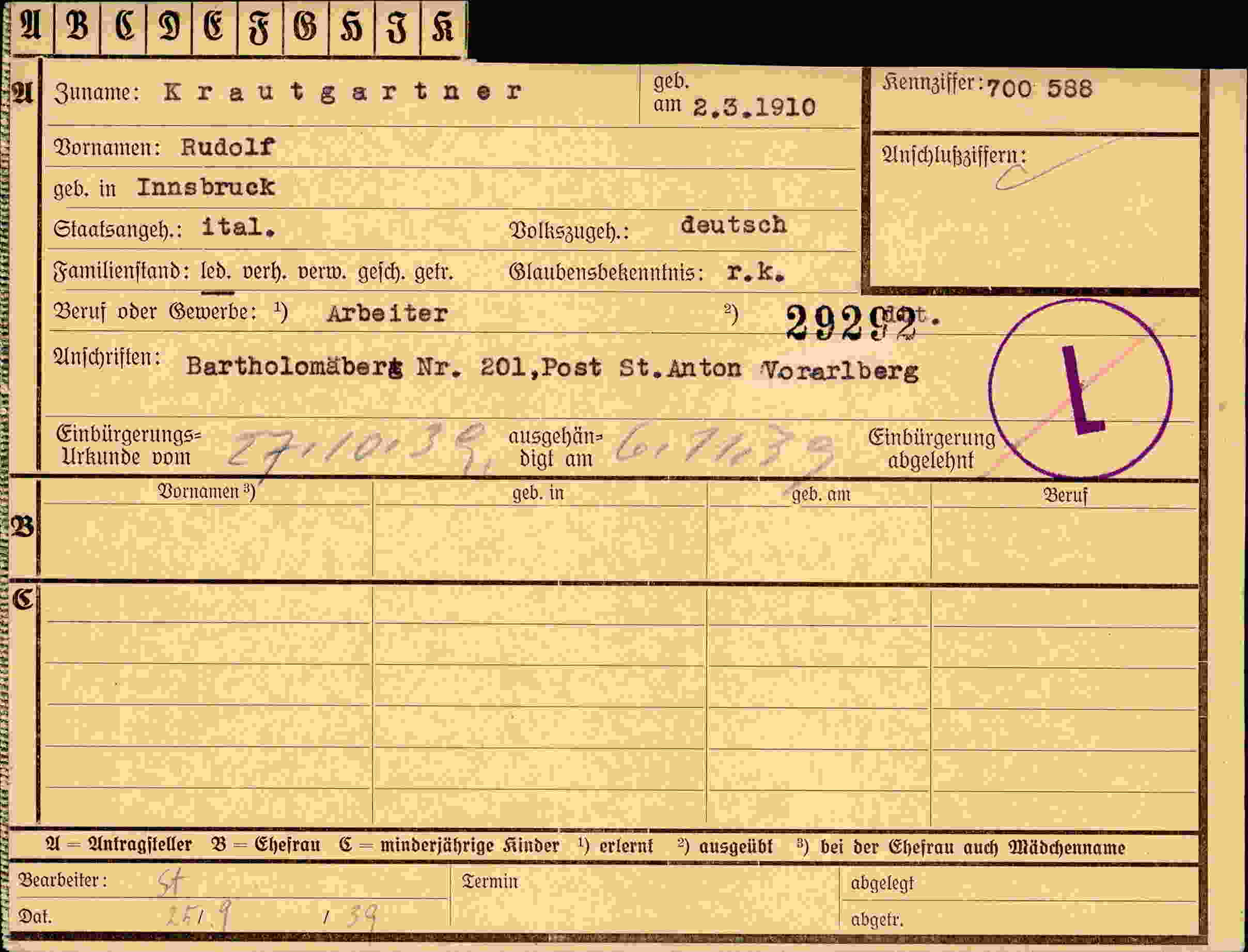 Dokument für Rudolf Krautgartner