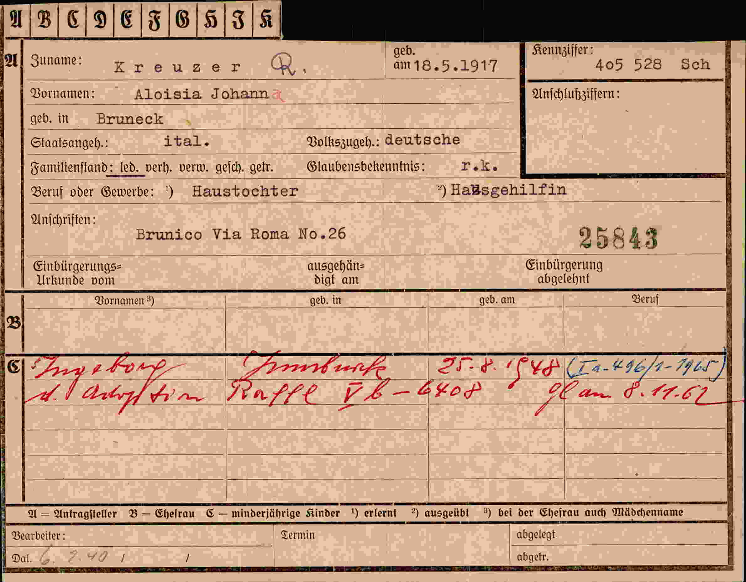 Vorderseite des Dokuments