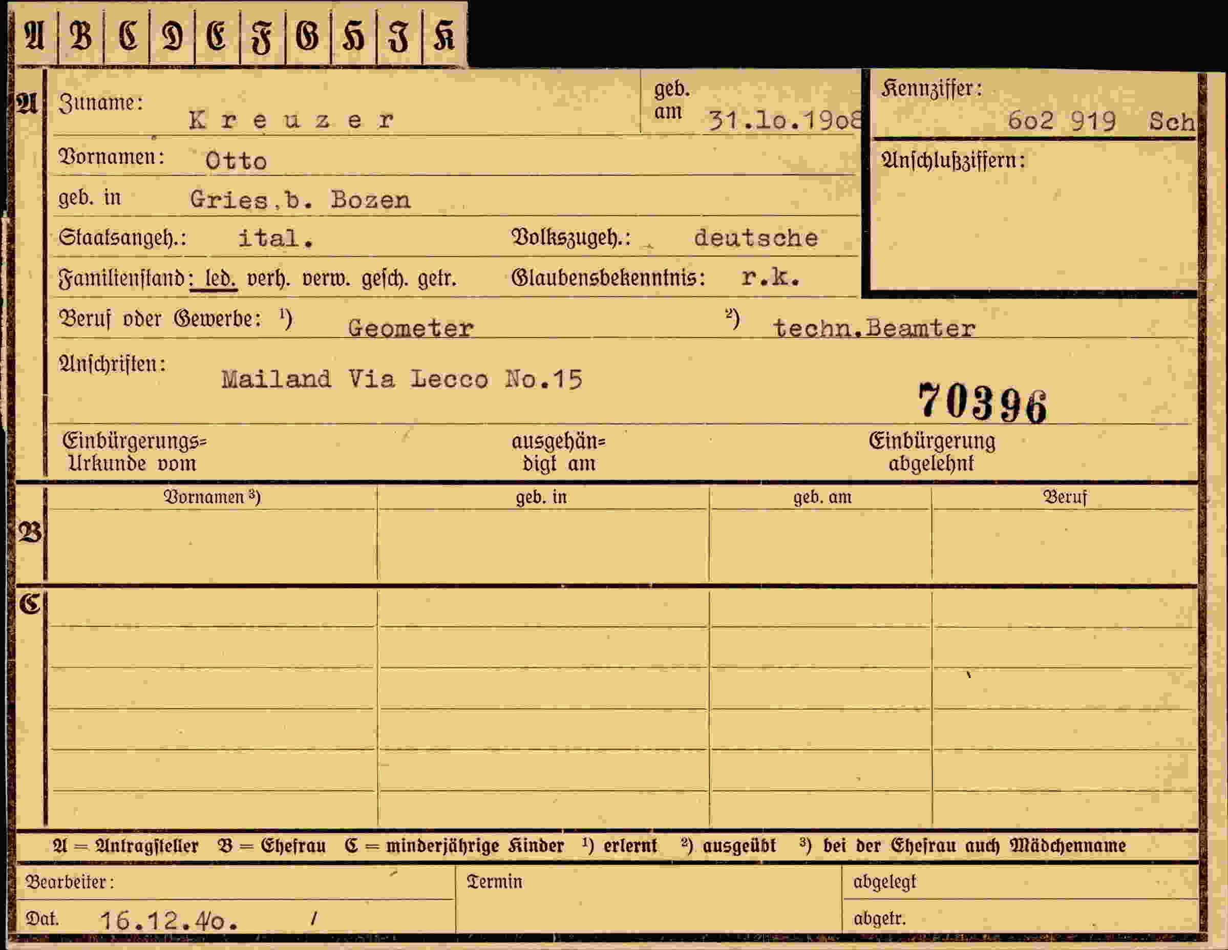Dokument für Otto Kreuzer