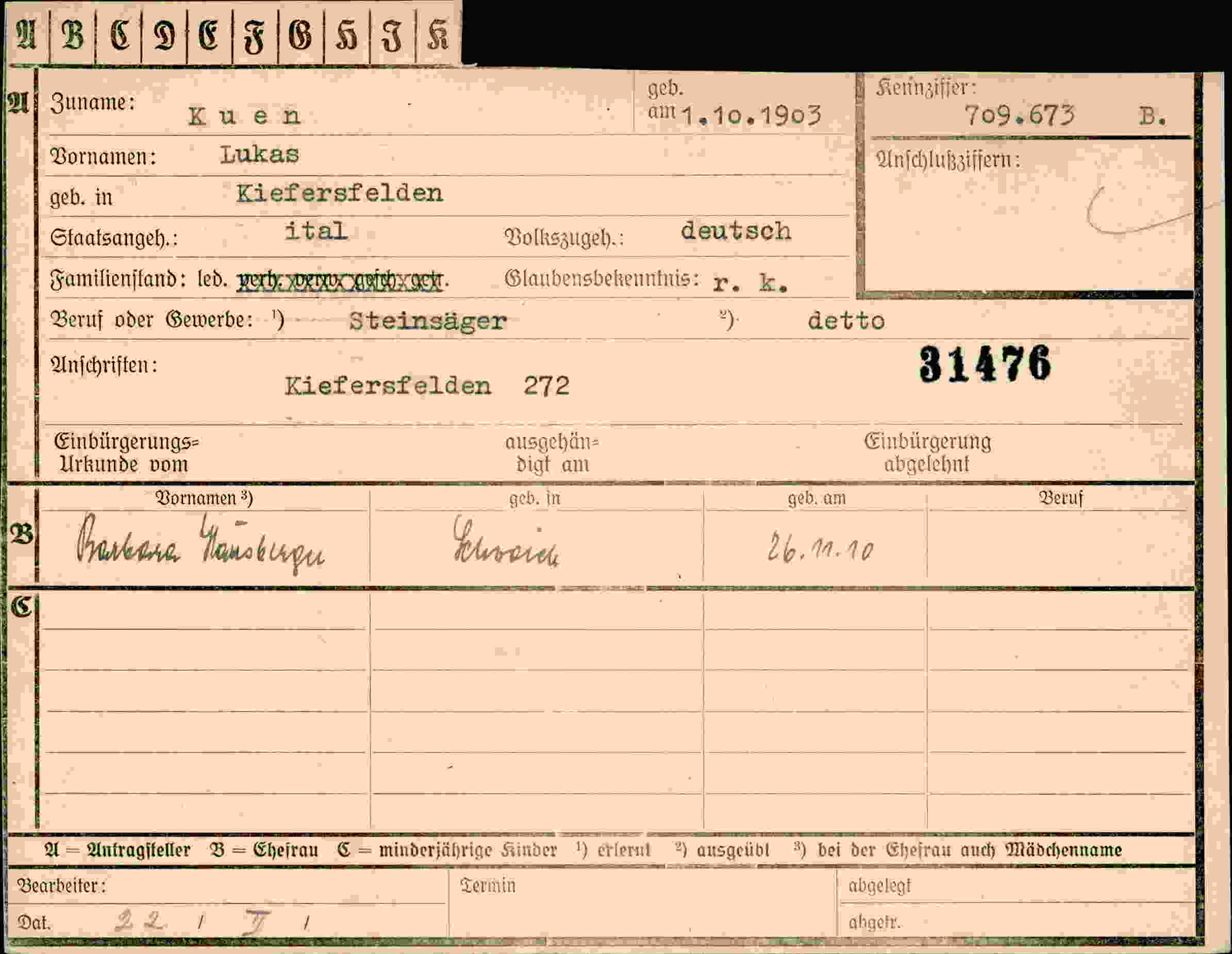 Dokument für Lukas Kuen