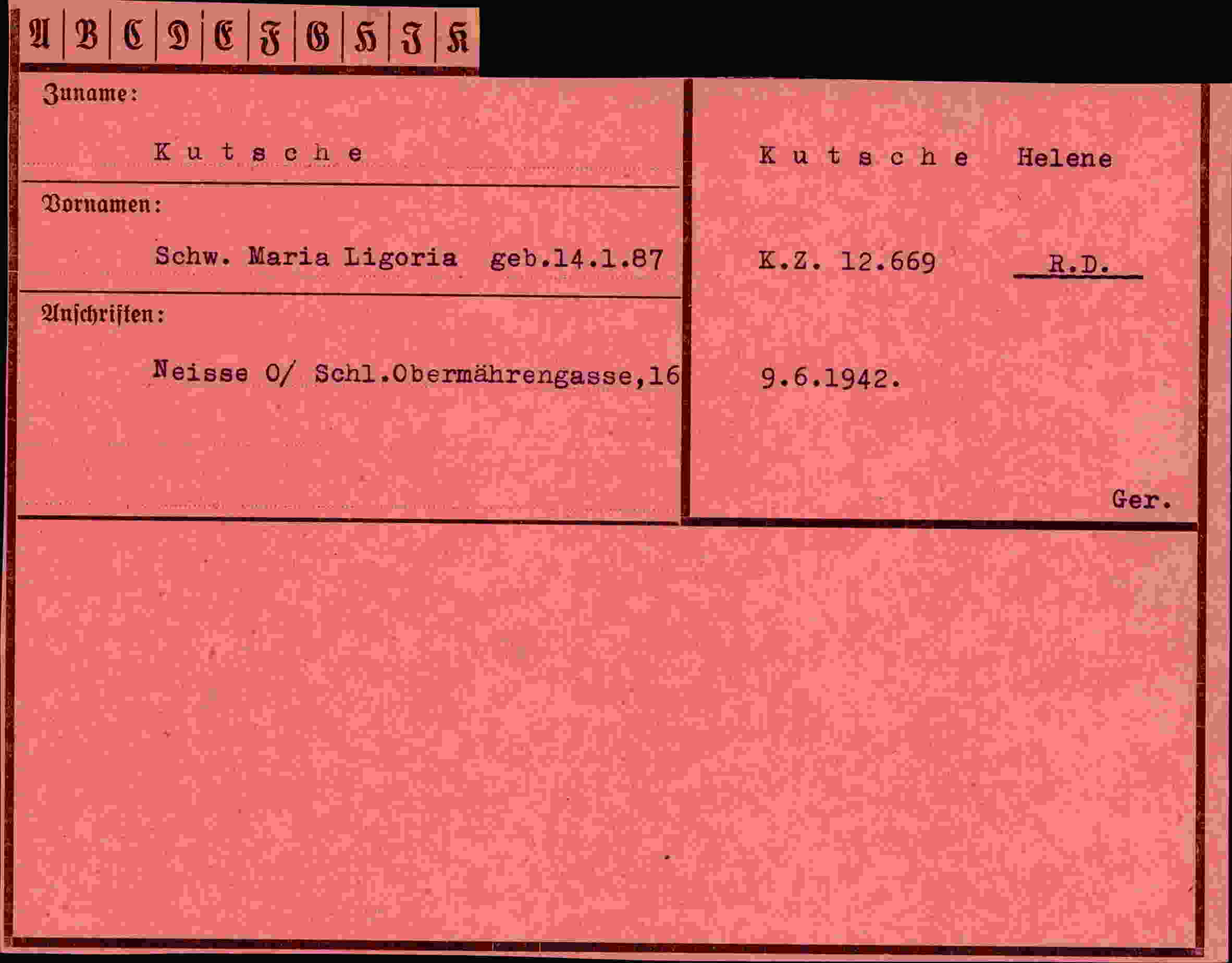 Vorderseite des Dokuments
