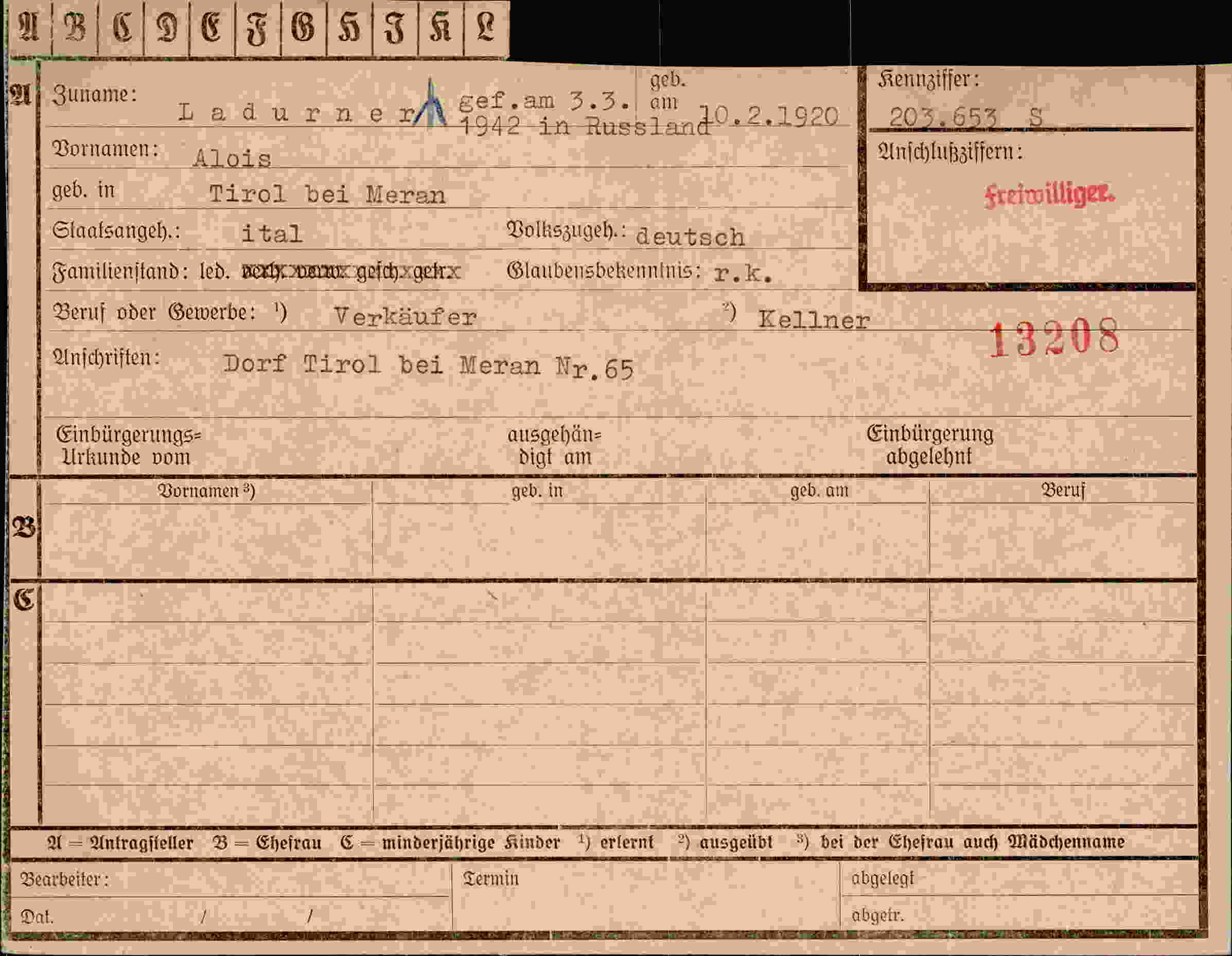 Dokument für Alois Ladurner