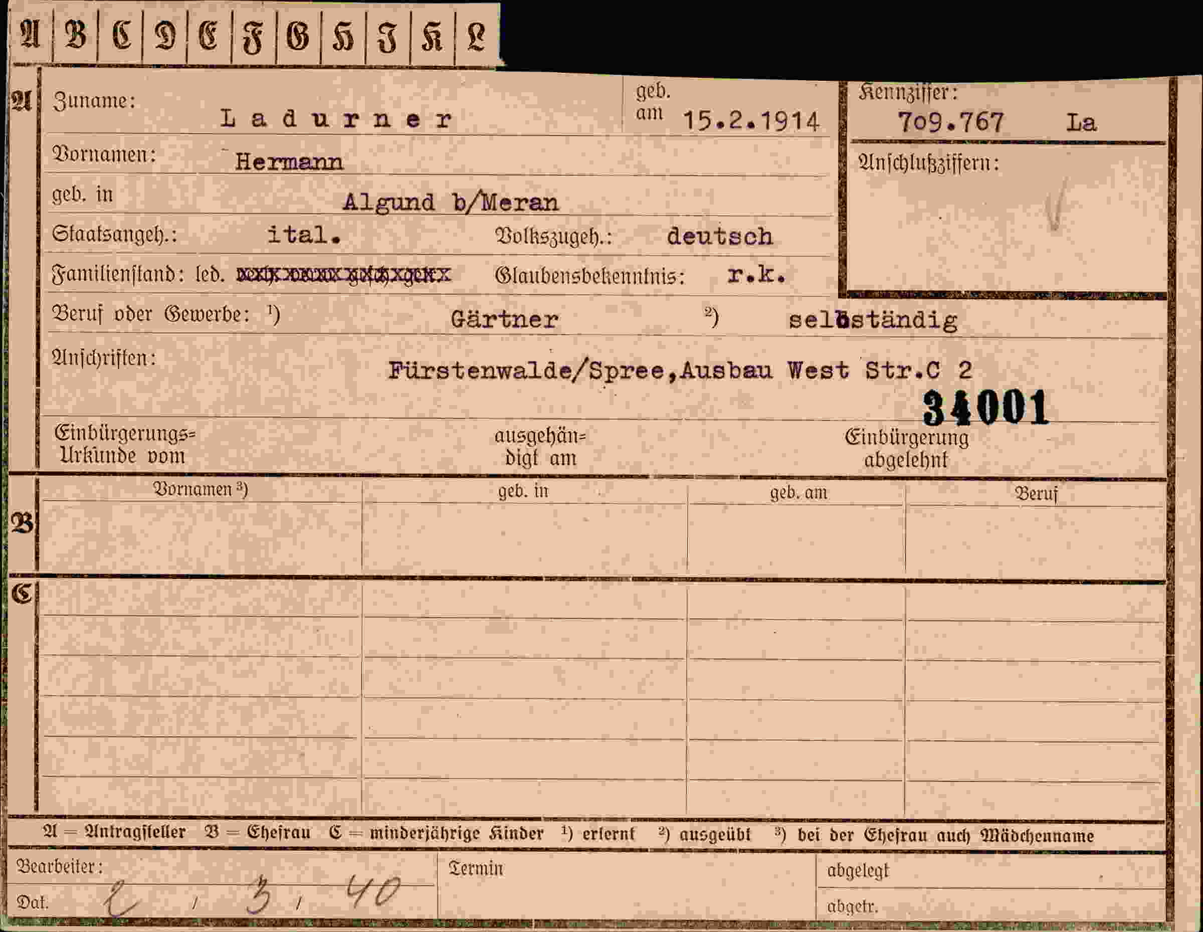 Dokument für Hermann Ladurner