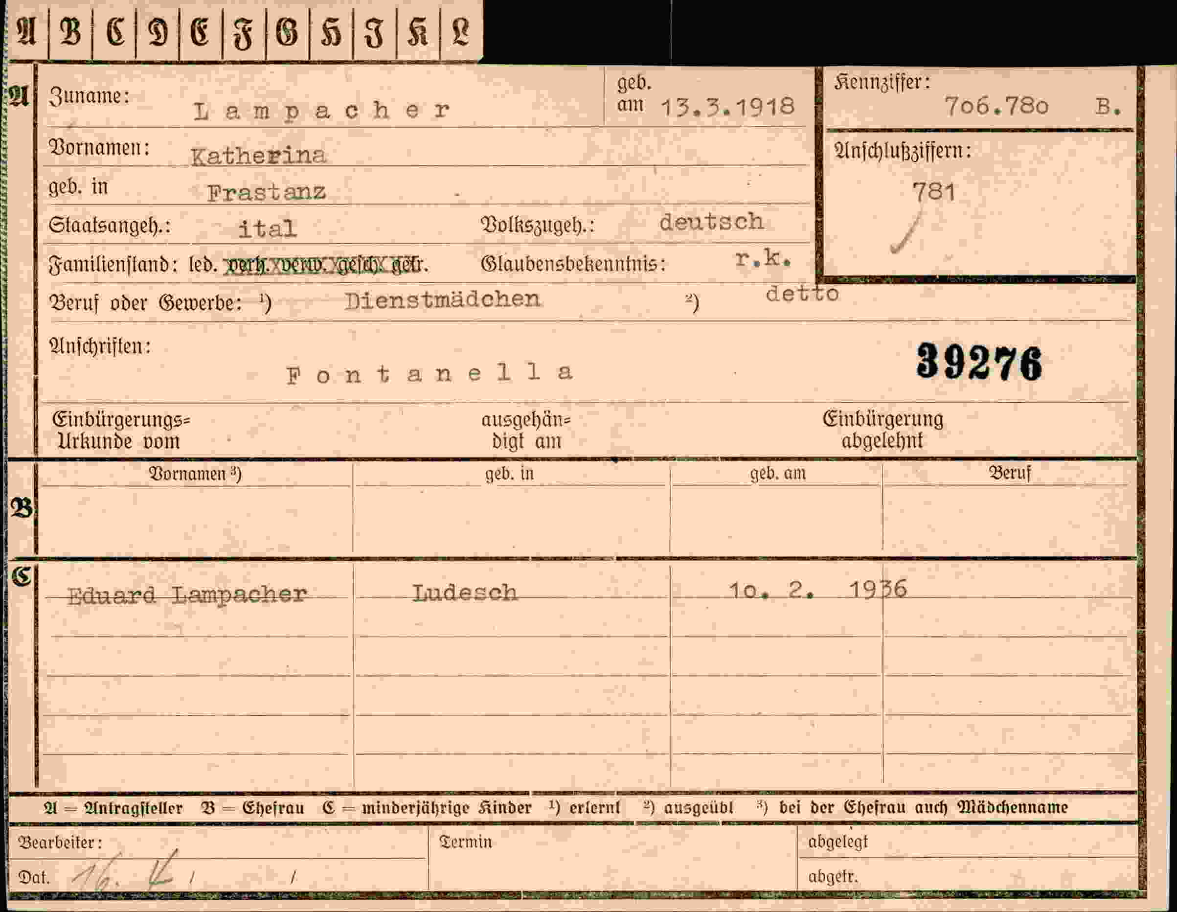 Dokument für Katherina Lampacher