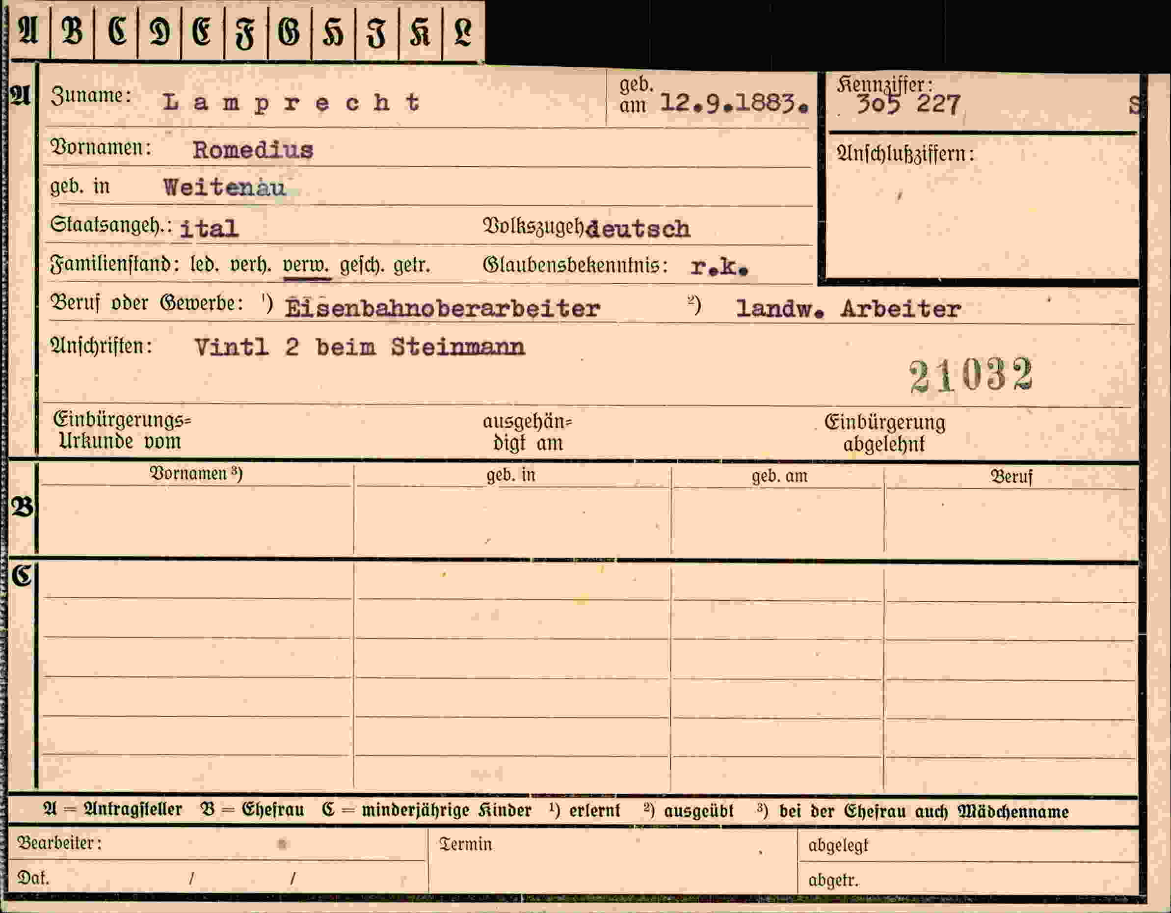 Dokument für Romedius Lamprecht