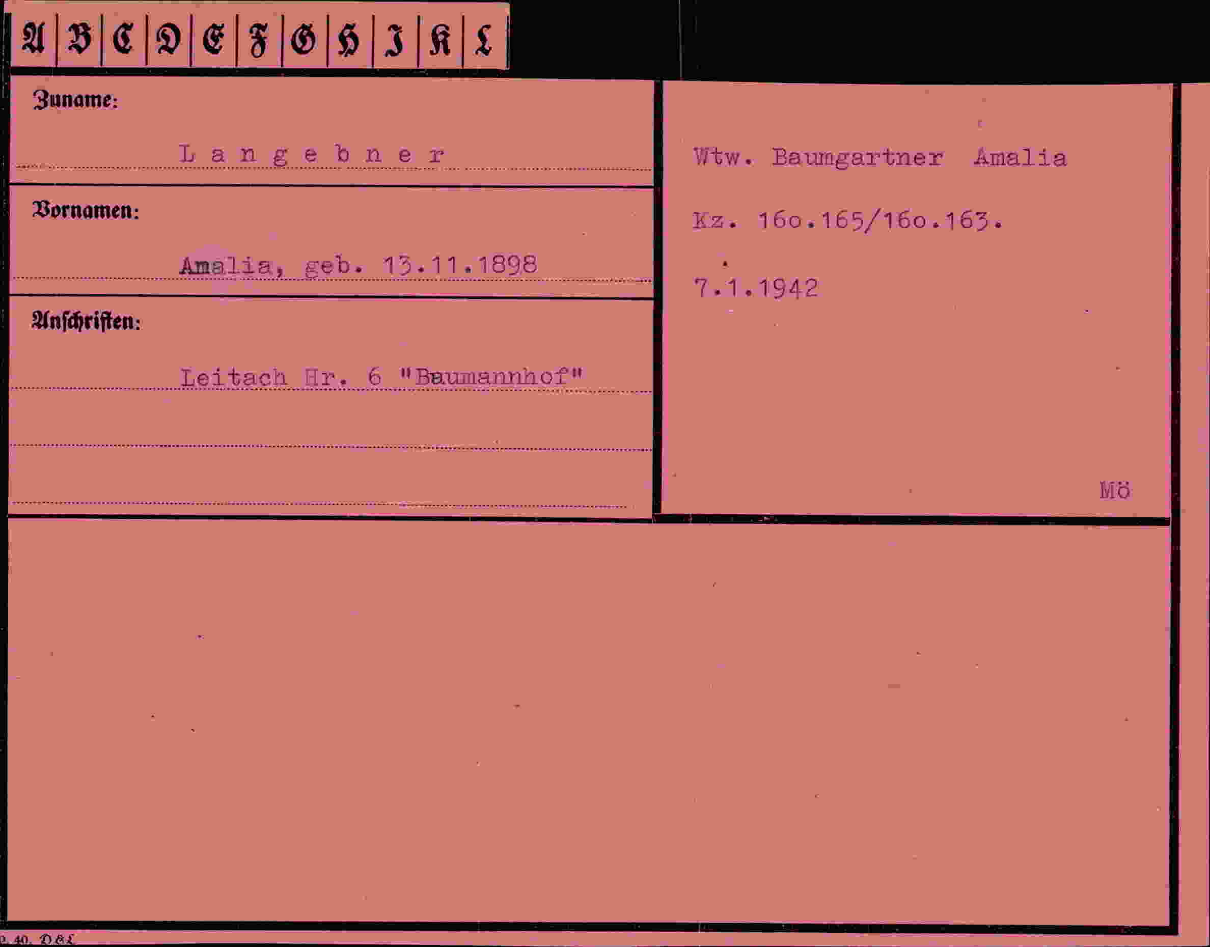 Dokument für Amalia Langebner