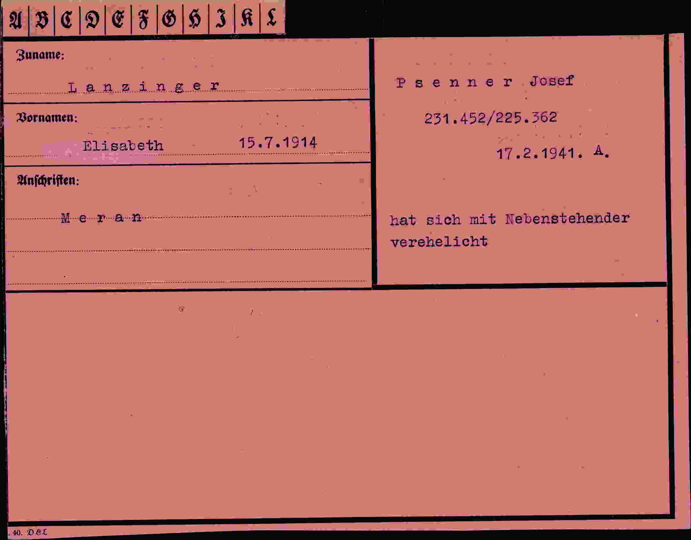 Vorderseite des Dokuments
