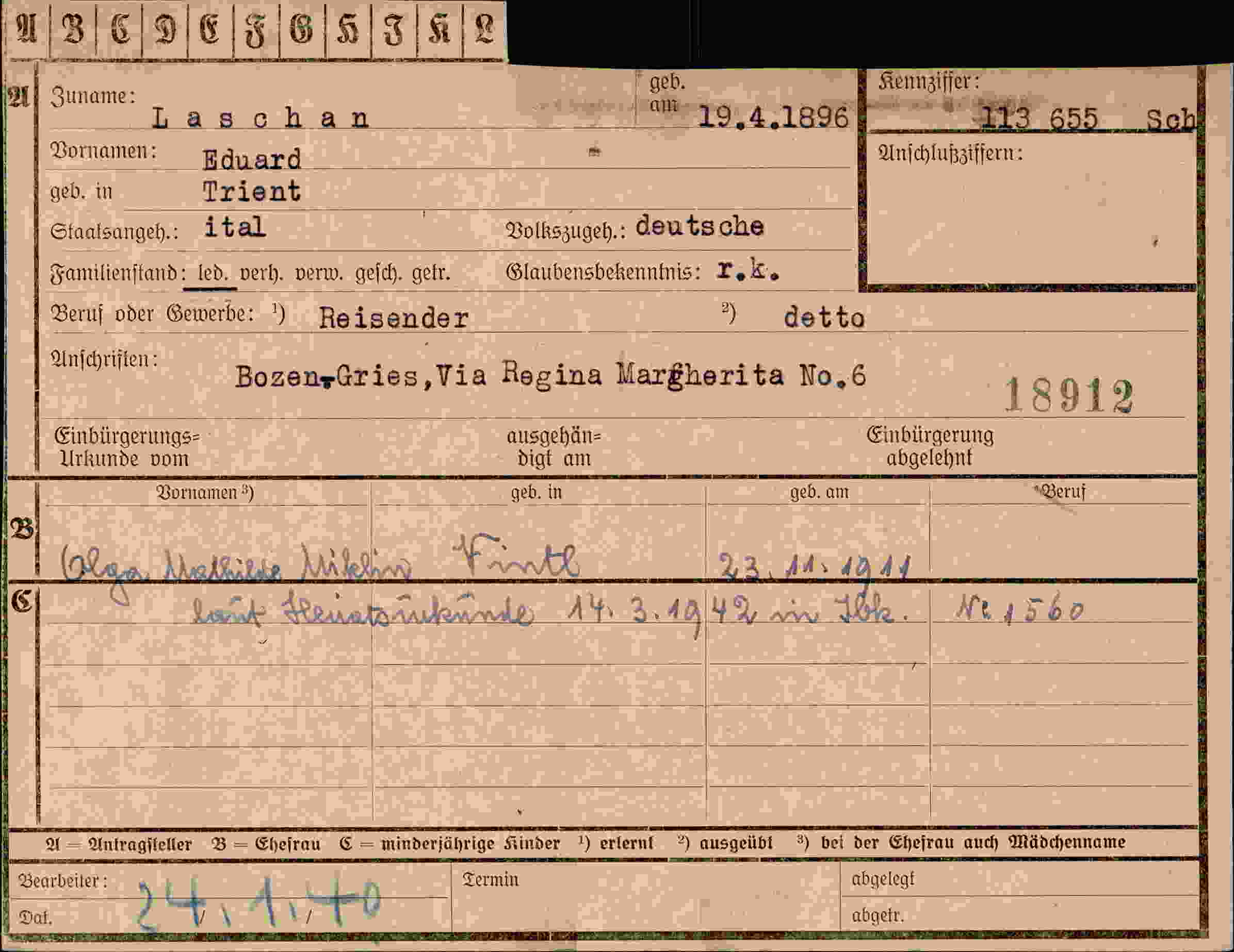 Dokument für Eduard Dire