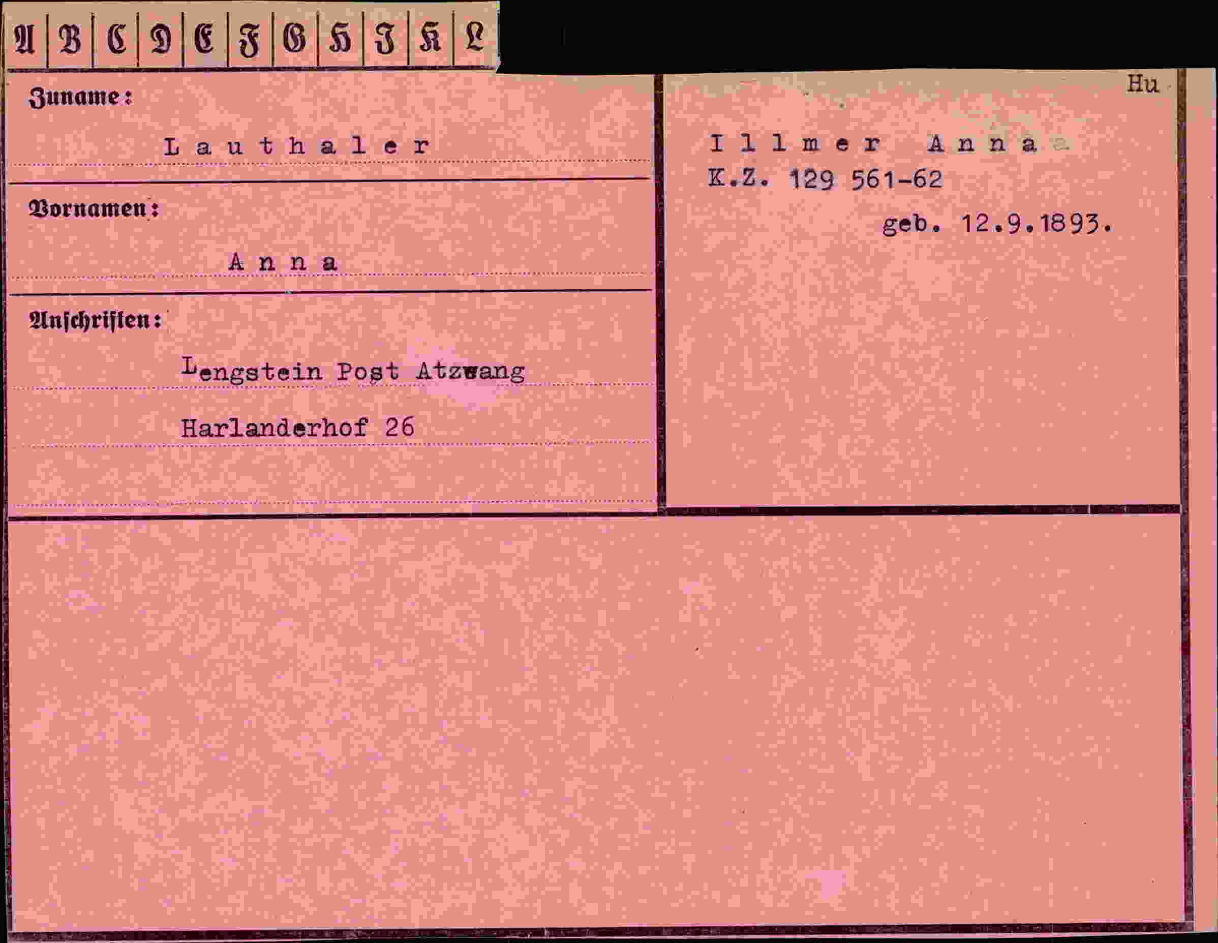 Vorderseite des Dokuments