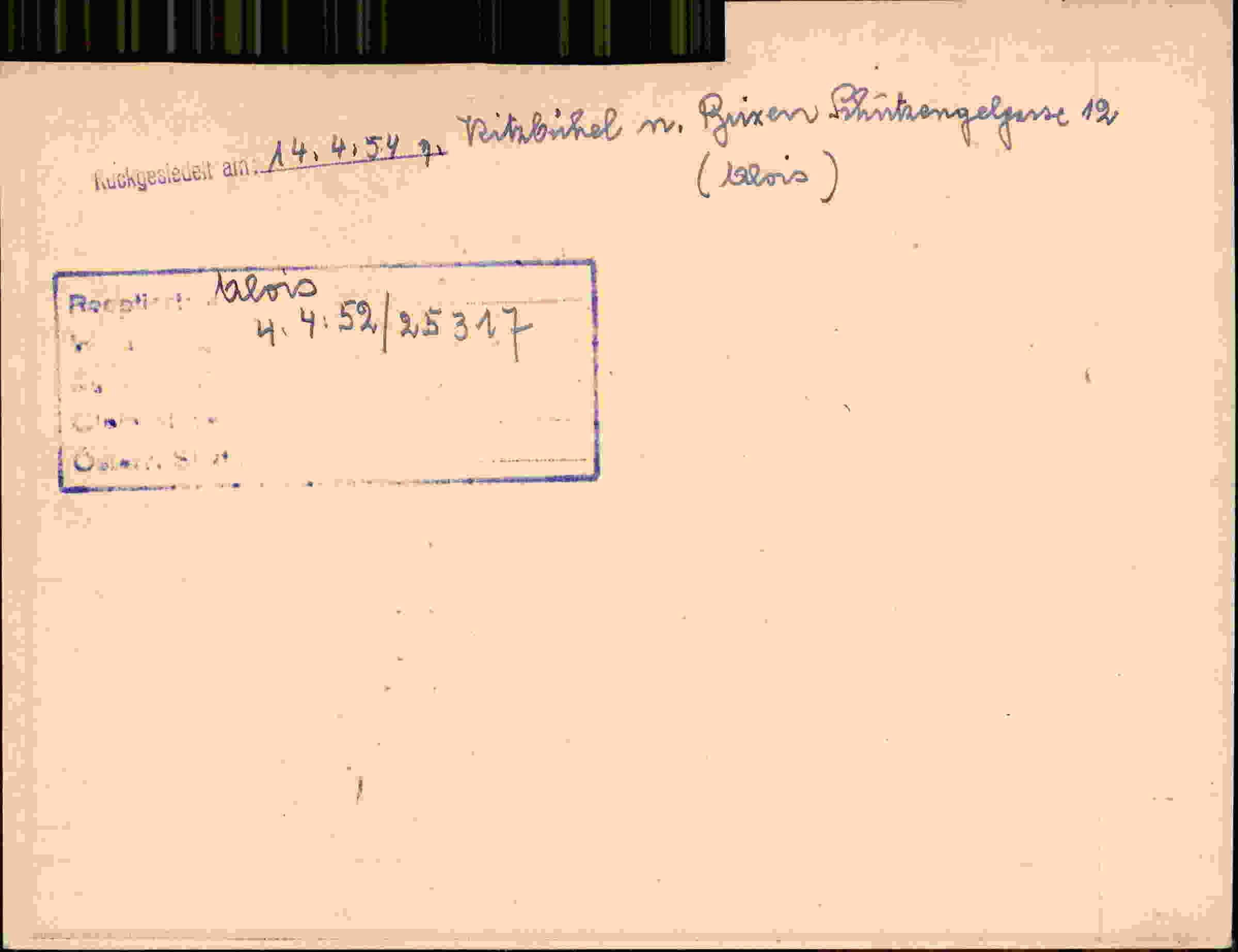 Rückseite des Dokuments