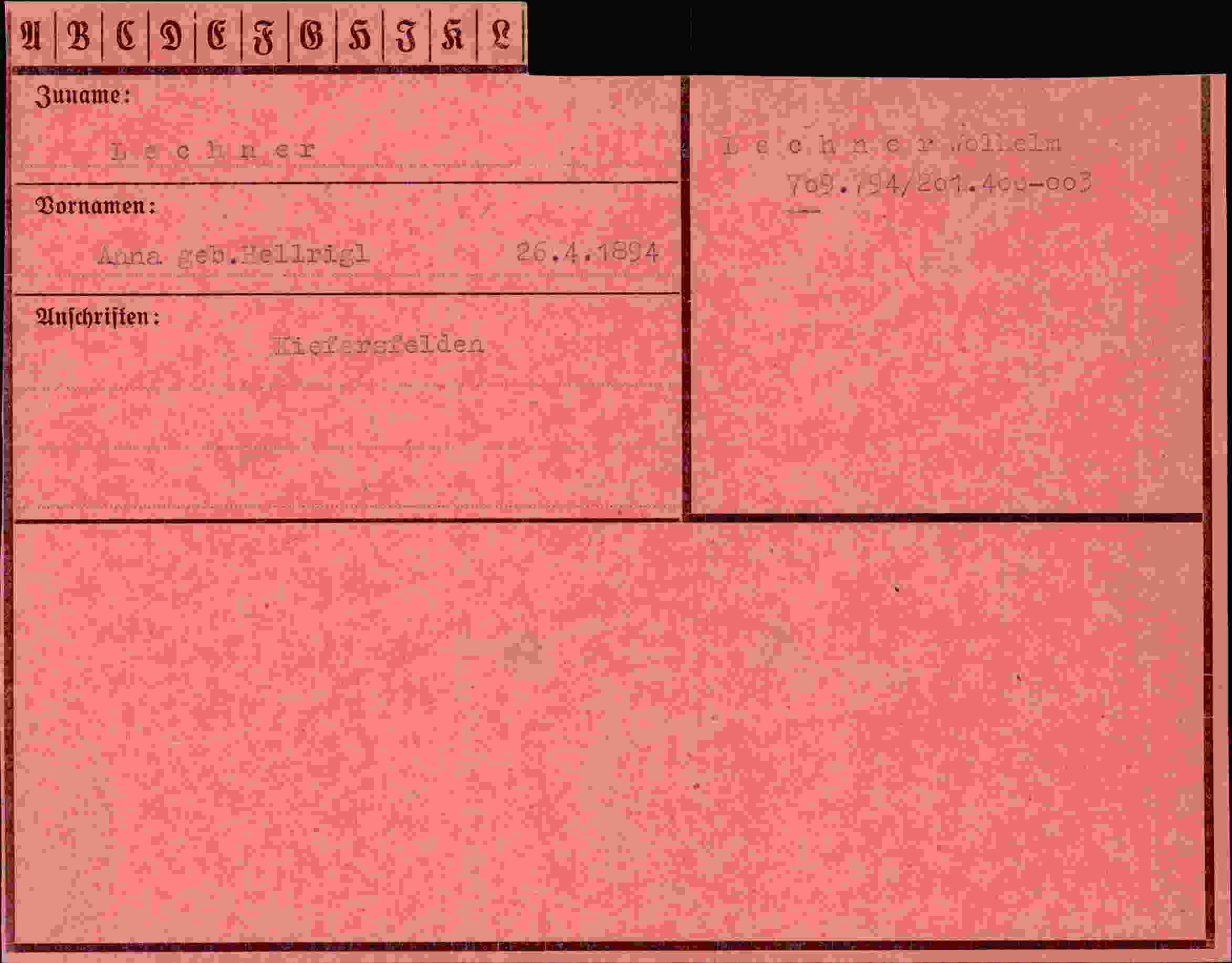 Vorderseite des Dokuments