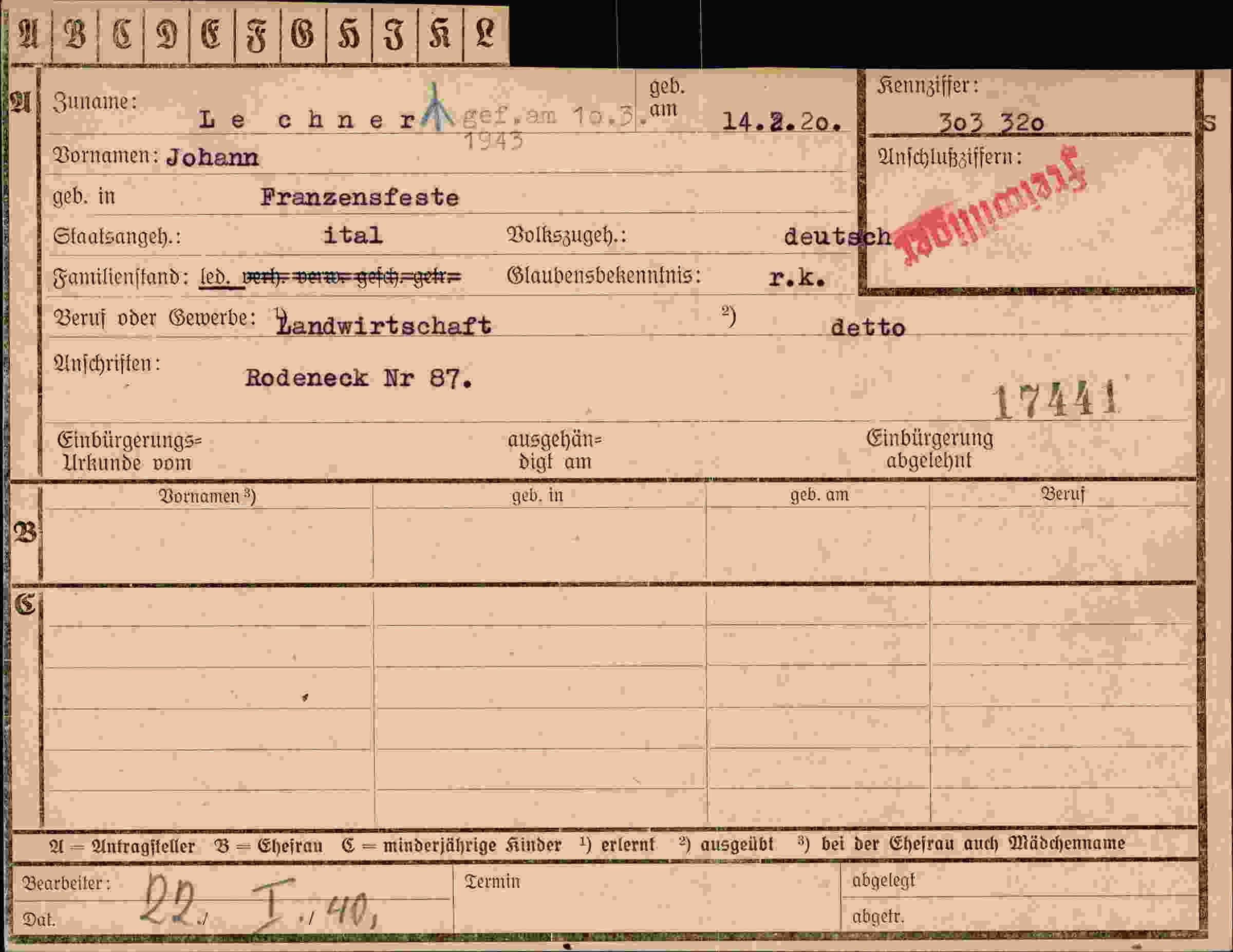 Dokument für Johann Le chnerkgef