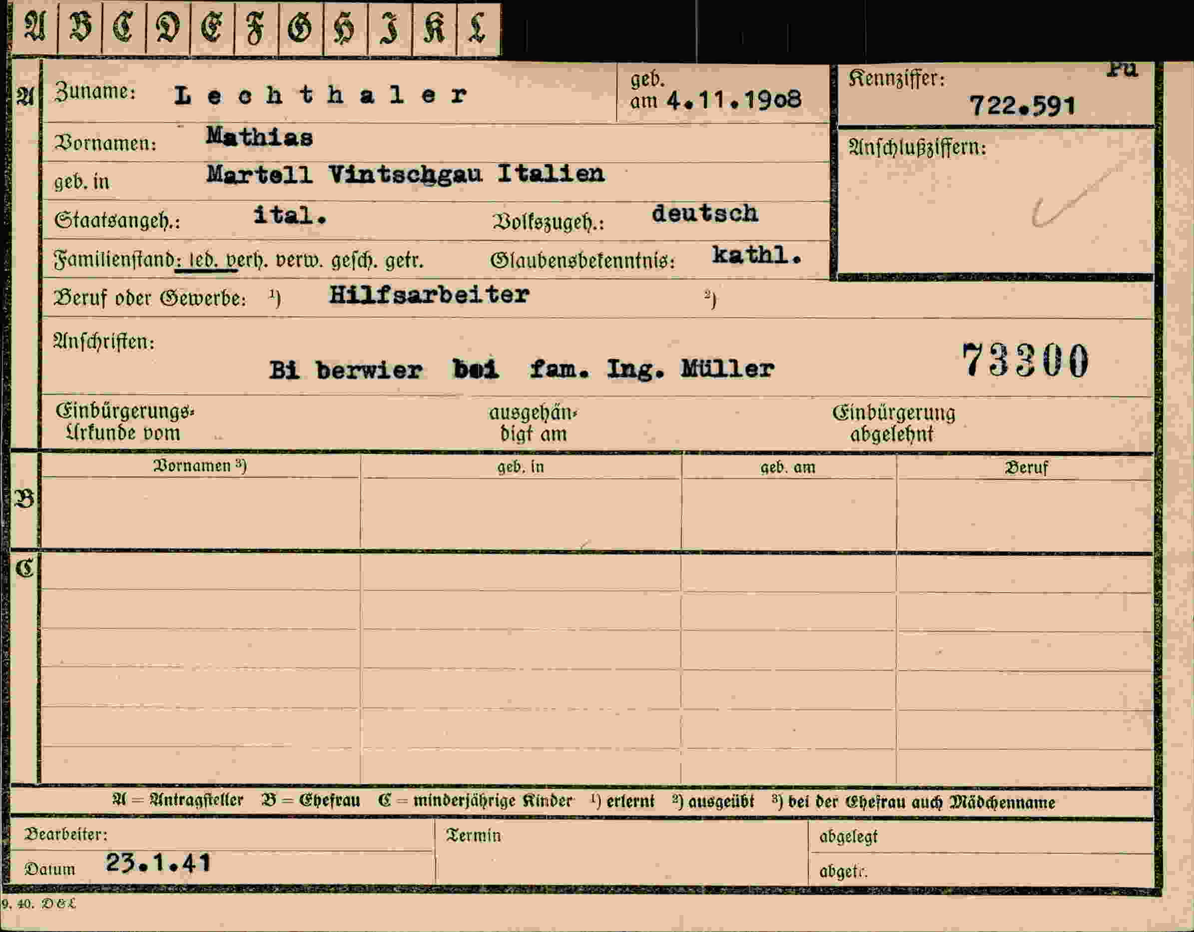 Dokument für Mathias Lechthaler