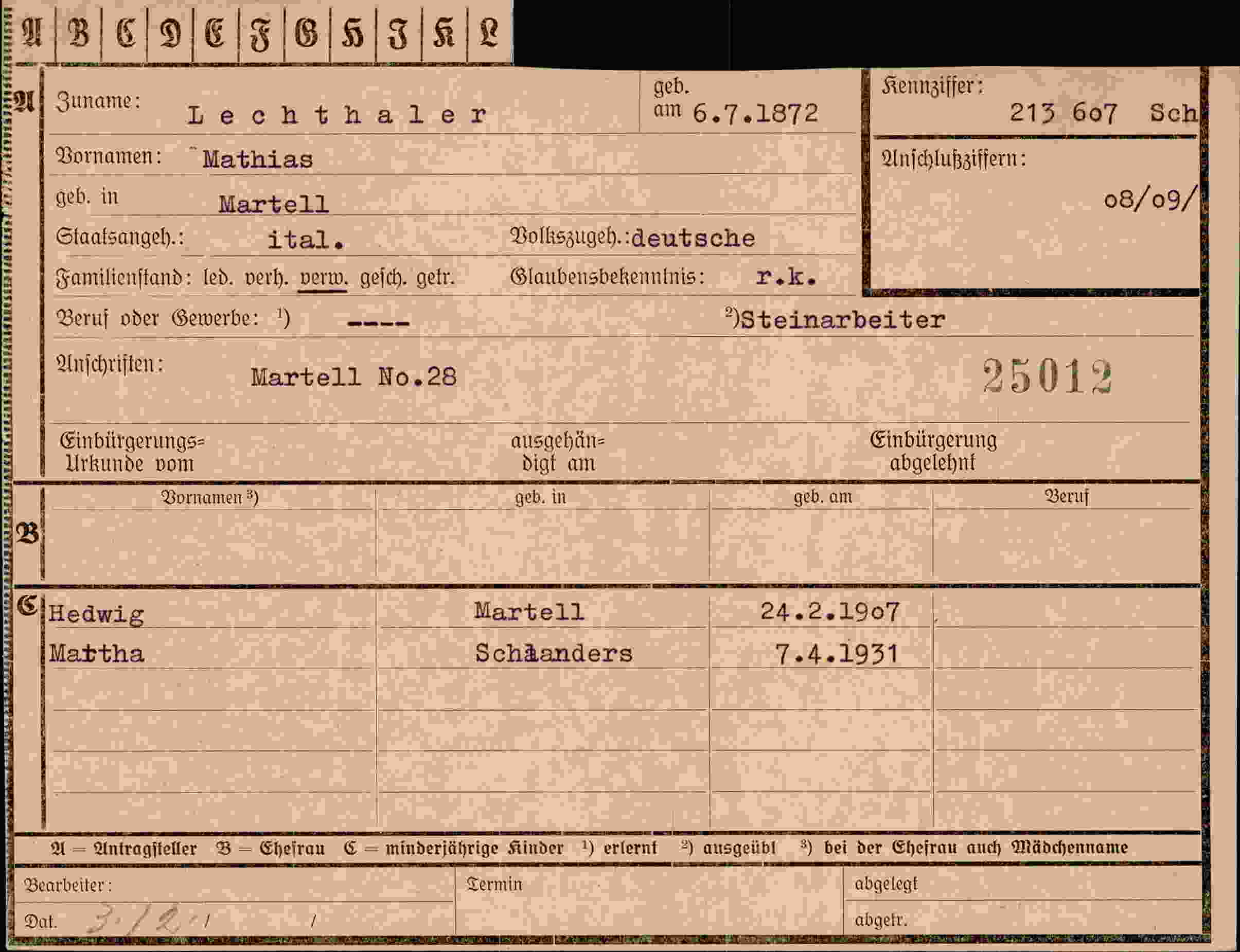 Dokument für Mathias Lechthaler