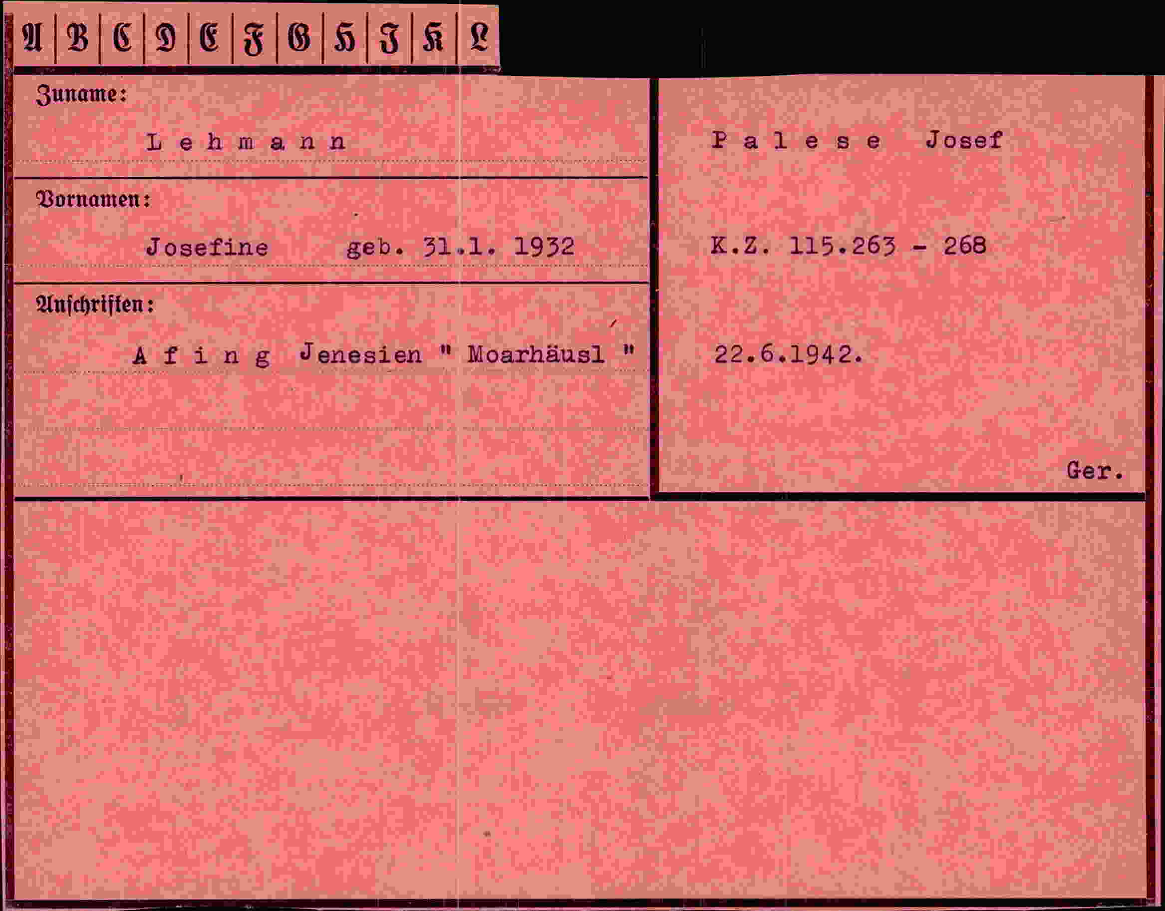 Vorderseite des Dokuments